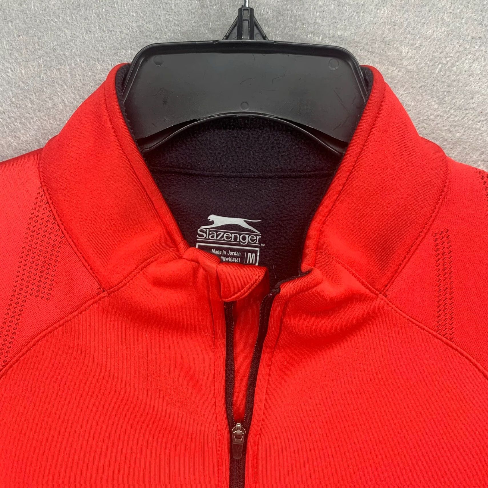 Vintage Slazenger Jacket Men Medium Red Golf Half Zip Track Active Fleece Lined Pullover Size US M / EU 48-50 / 2 - 4 Thumbnail