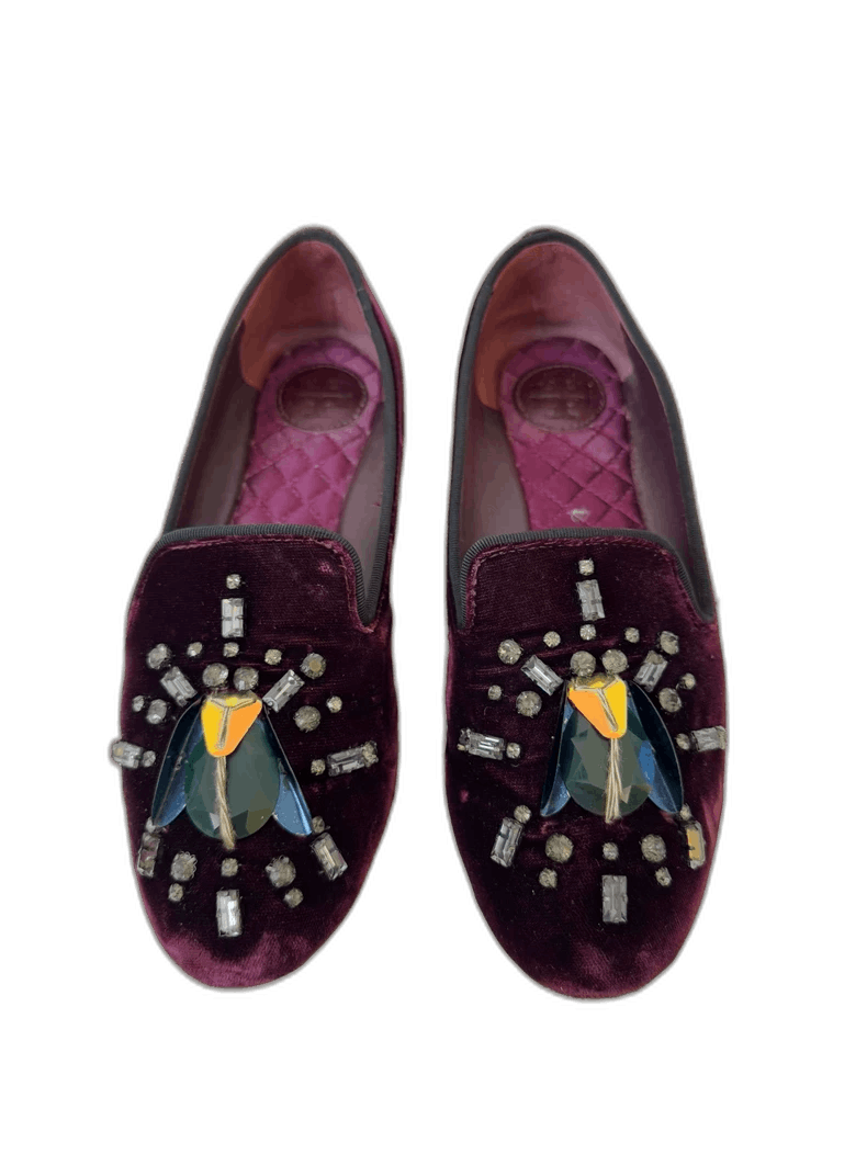 Tory Burch Tory Burch Embellished Velvet Slip-On Shoes Size US 6 / IT 36 - 1 Thumbnail