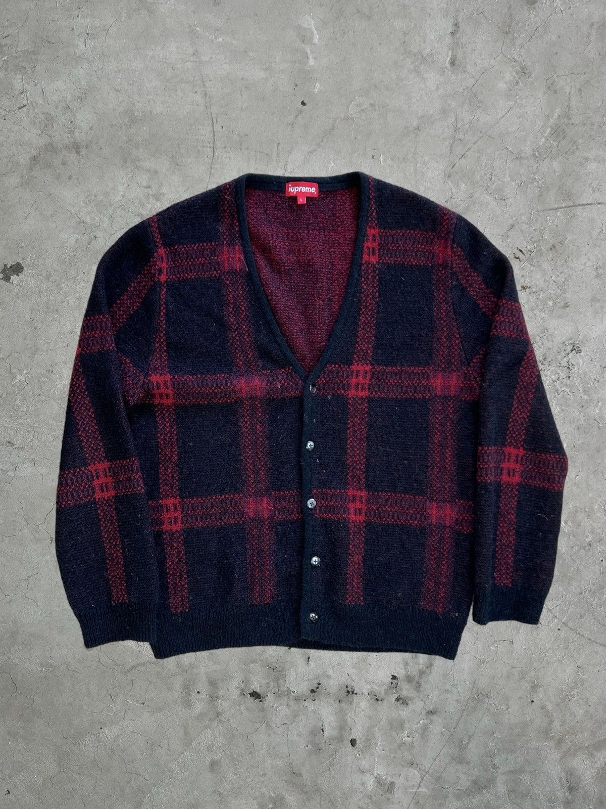 Supreme Plaid Mohair Cardigan | Grailed