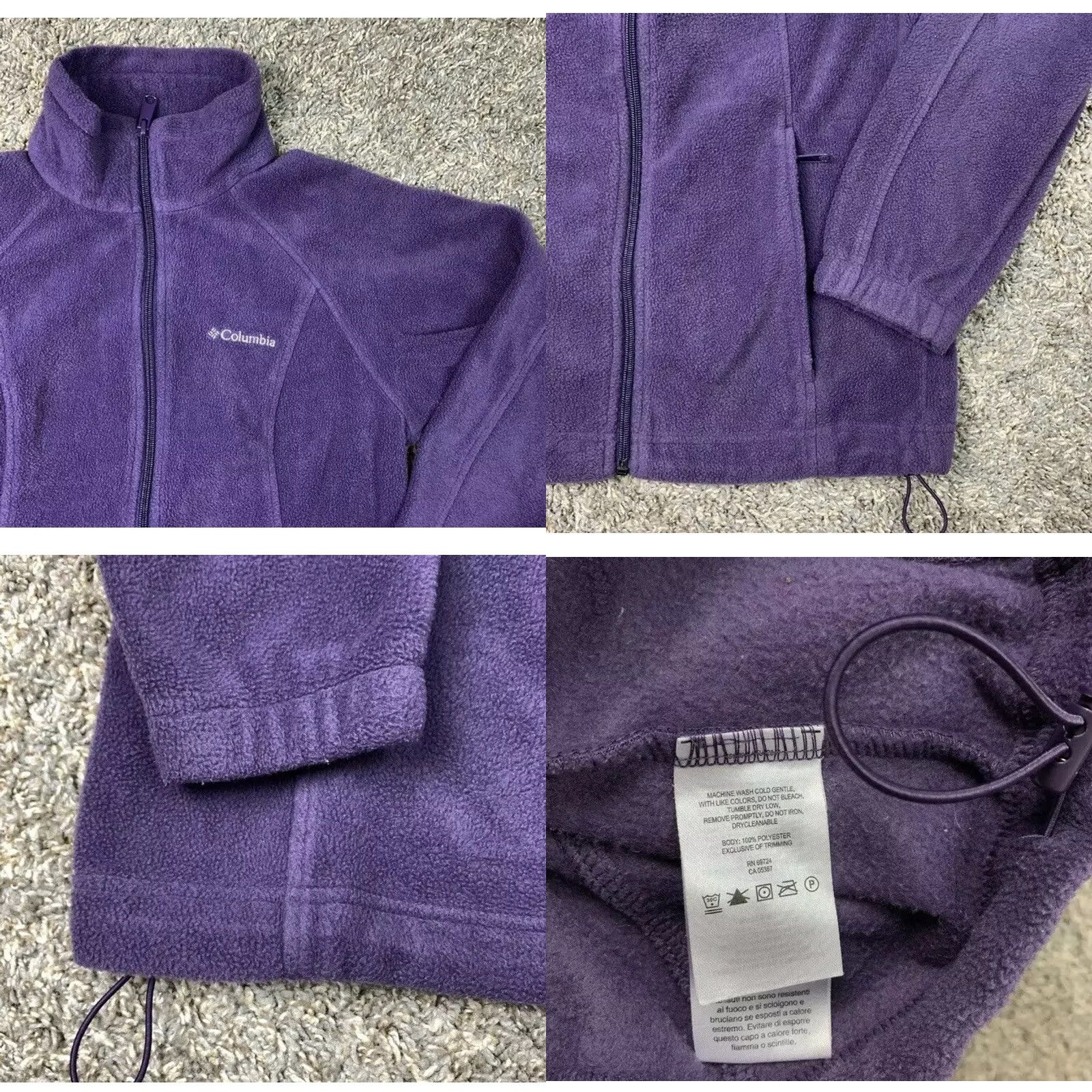 Logo 7 Columbia Fleece Jacket Womens XS Purple Full Zip Warm Pockets Embroidered Logo Size XS / US 0-2 / IT 36-38 - 8 Thumbnail