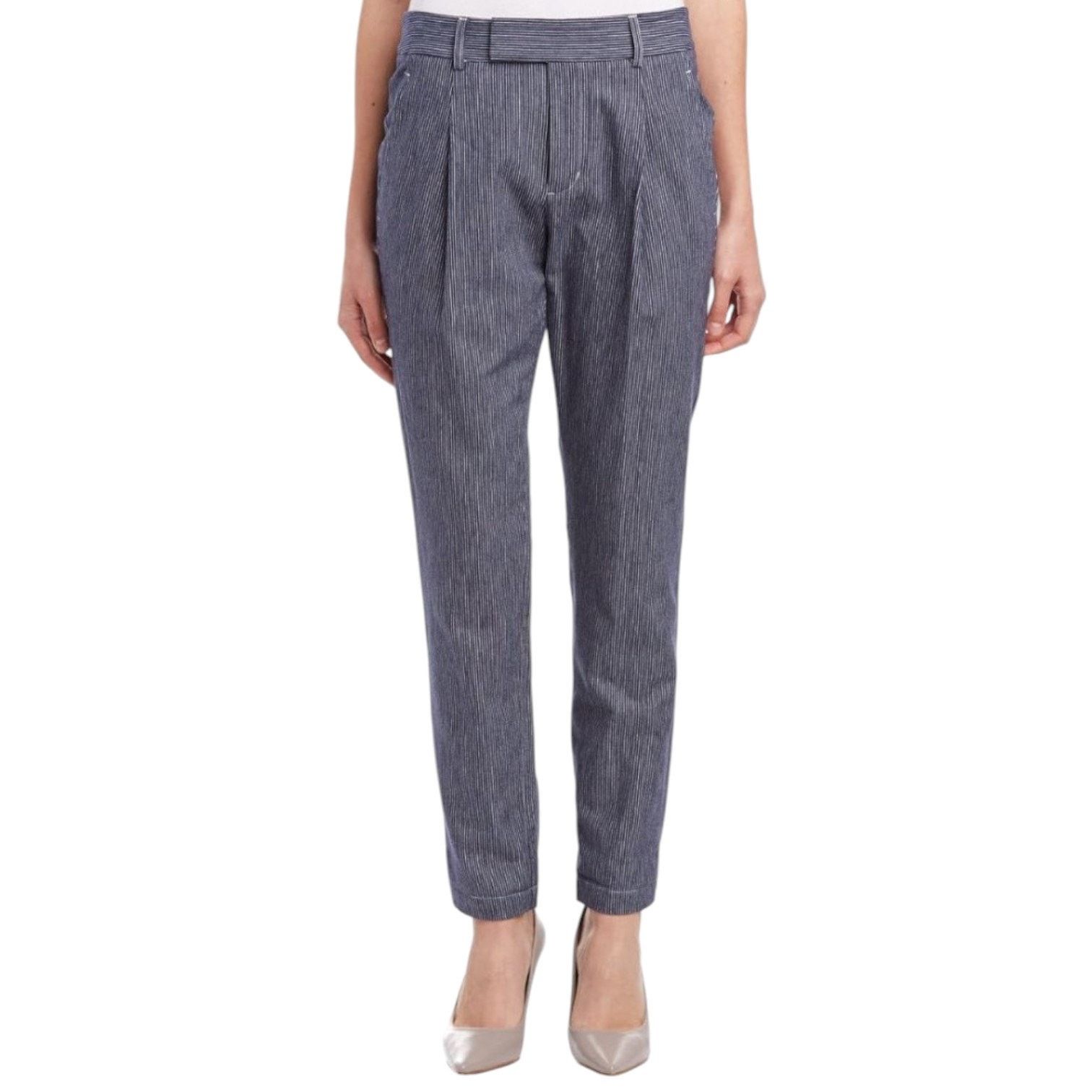 Vince Vince Blue/White Striped Pants | Size 8 Size 30" / US 8 / IT 44 - 4 Thumbnail