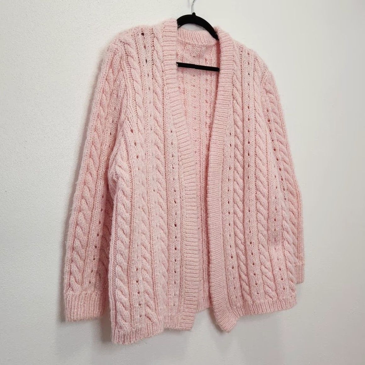 Pinko VINTAGE Handmade Pink Cardigan Sweater Unisex Adults One Size Regular 90s VTG Vintage Cardigan Sweater Pink 90s 90s Size ONE SIZE - 3 Thumbnail