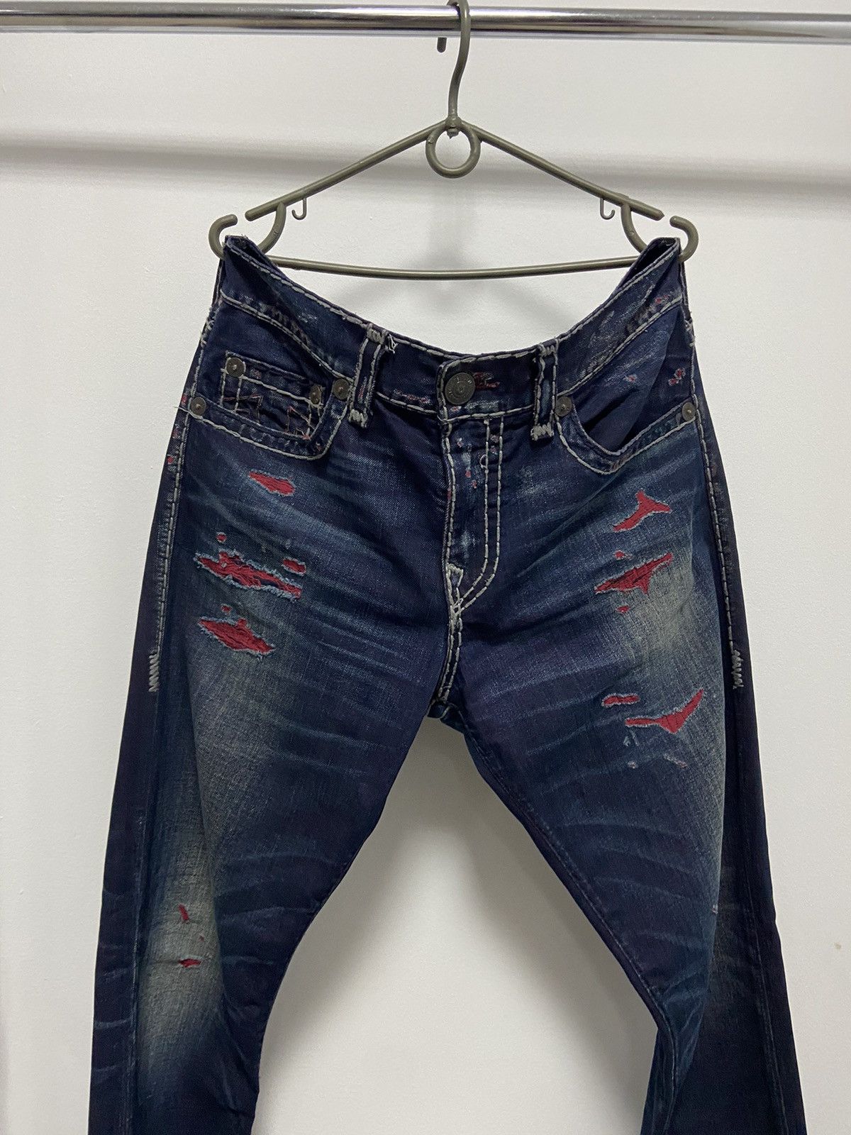 True Religion × Vintage True Religion jeans Pants Selvedge Vintage Y2K Distressed Size US 34 / EU 50 - 4 Thumbnail