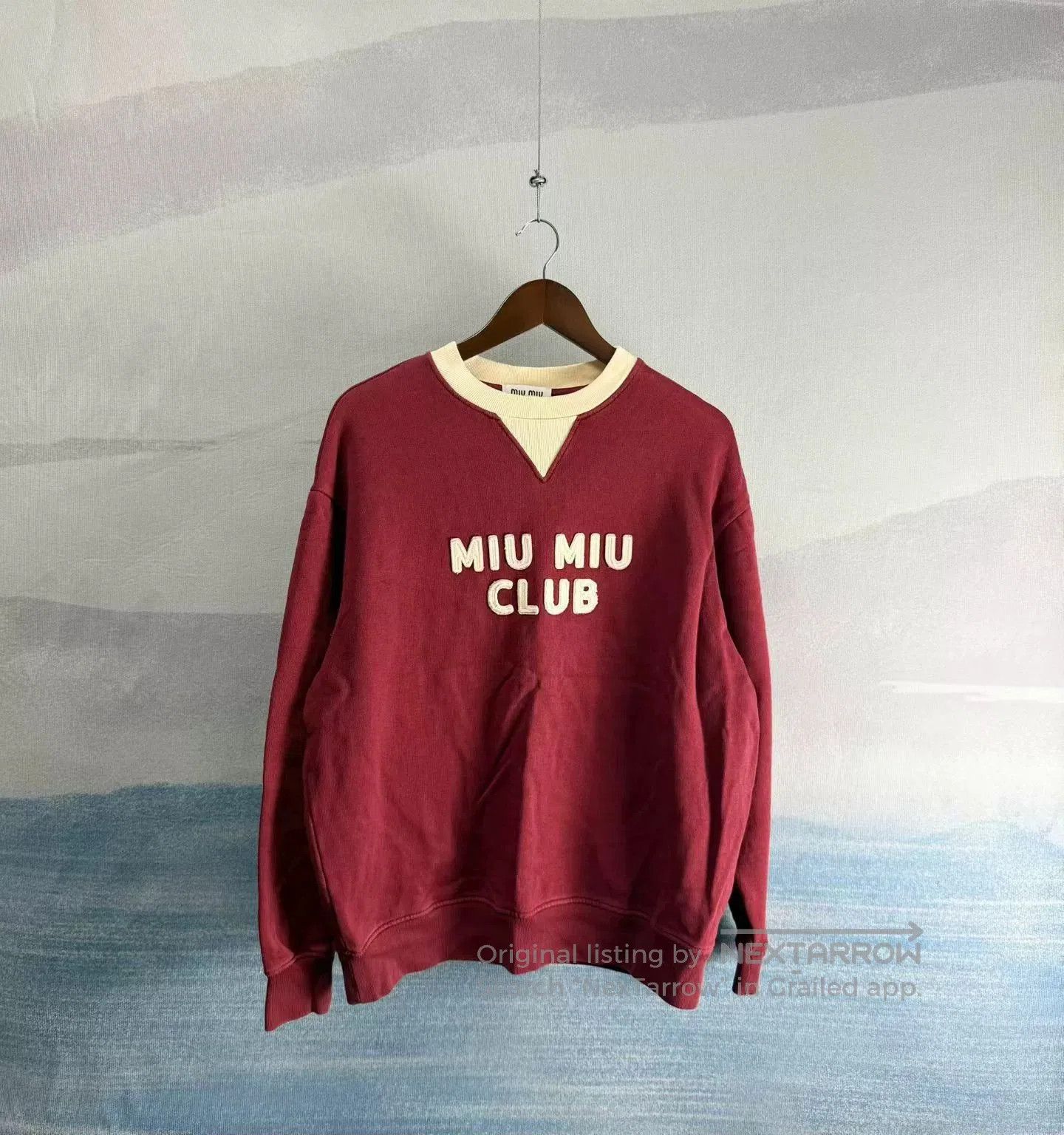 Miu Miu Miu Miu Red Letter Embroidery Sweatshirt SS23. Size S / US 4 / IT 40 - 1 Thumbnail