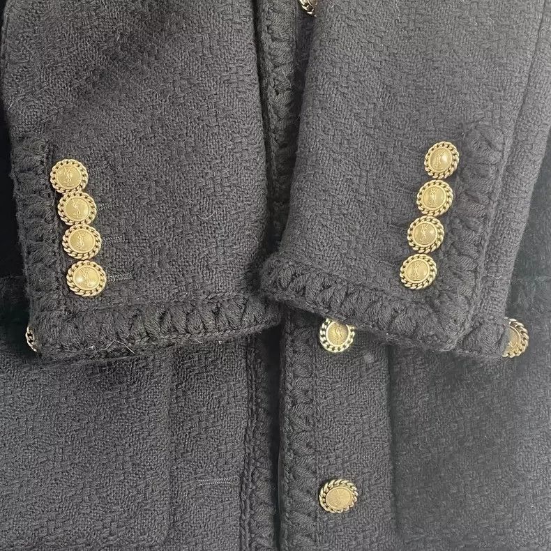 Saint Laurent Paris Saint Laurent ParisBlack tweed bouquet jacket 2504-Nextarr Size S / US 4 / IT 40 - 5 Thumbnail
