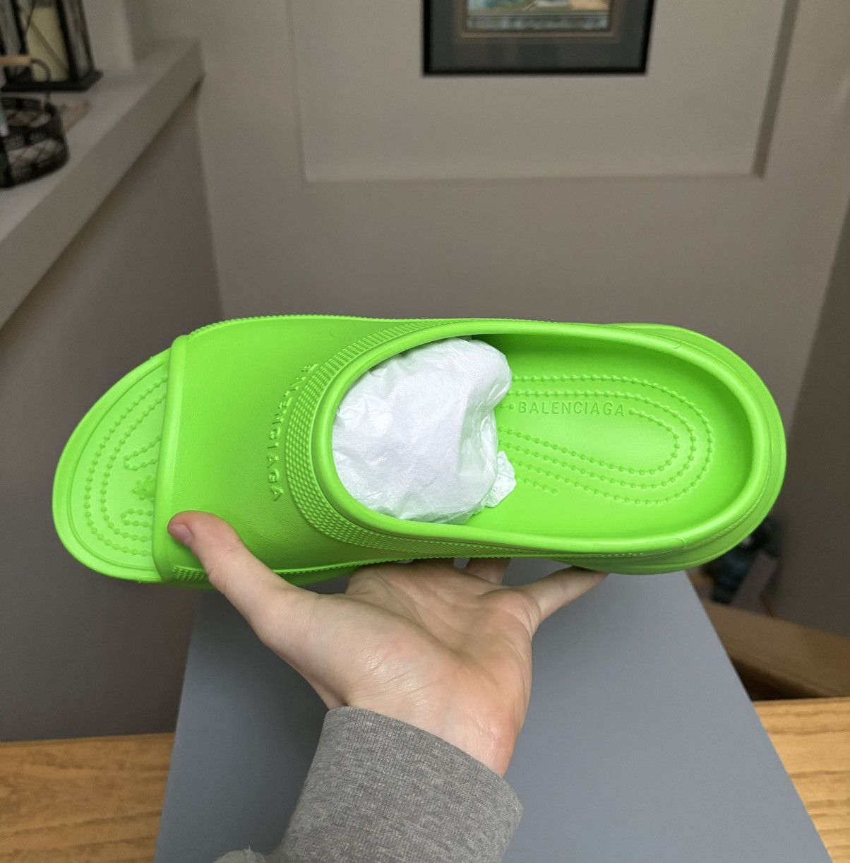 Balenciaga Balenciaga x Crocs Green Pool Slides Size US 10 / EU 43 - 4 Thumbnail