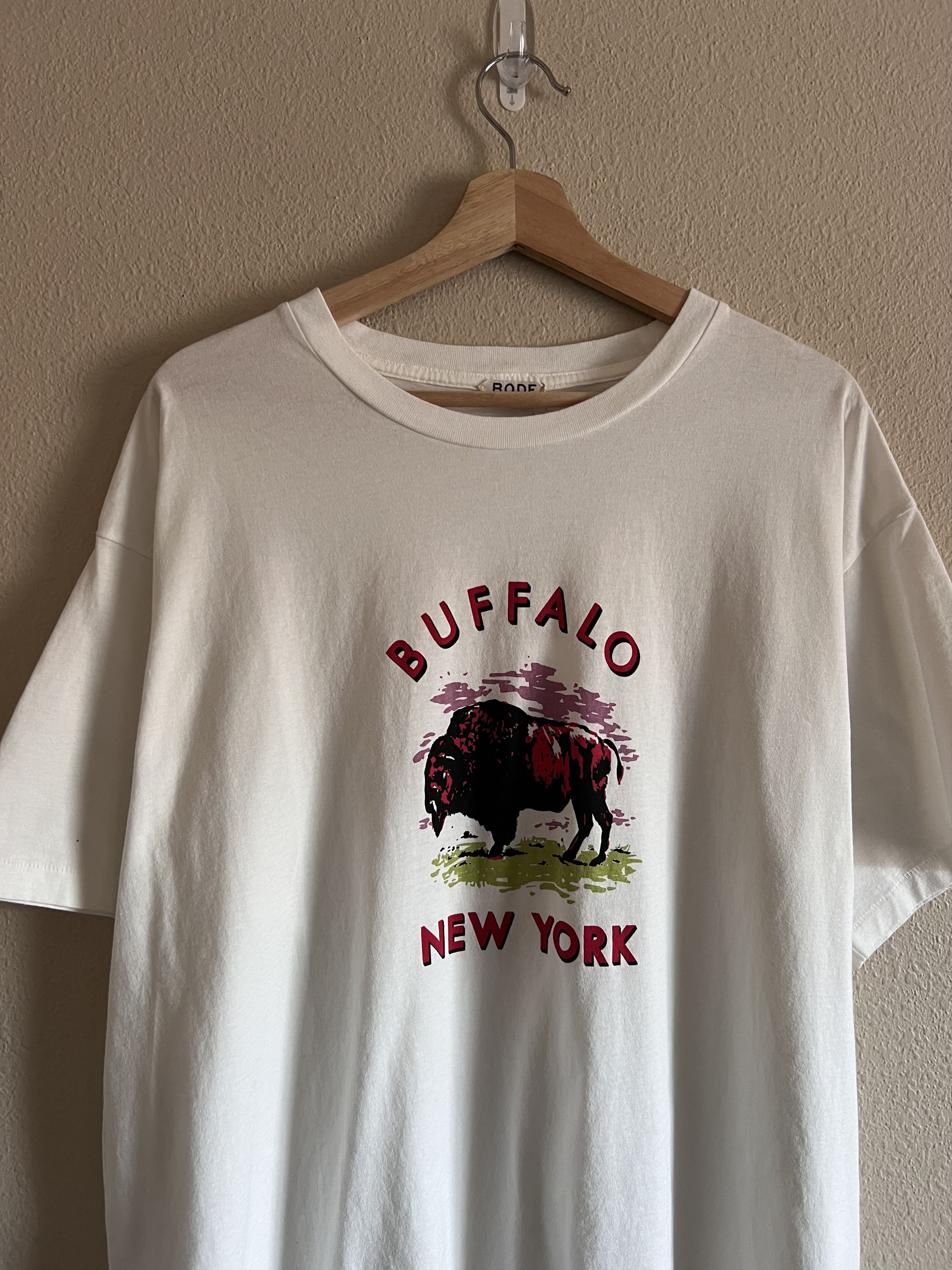 image of Bode Buffalo Tee In Cream, Men's (Size Large)