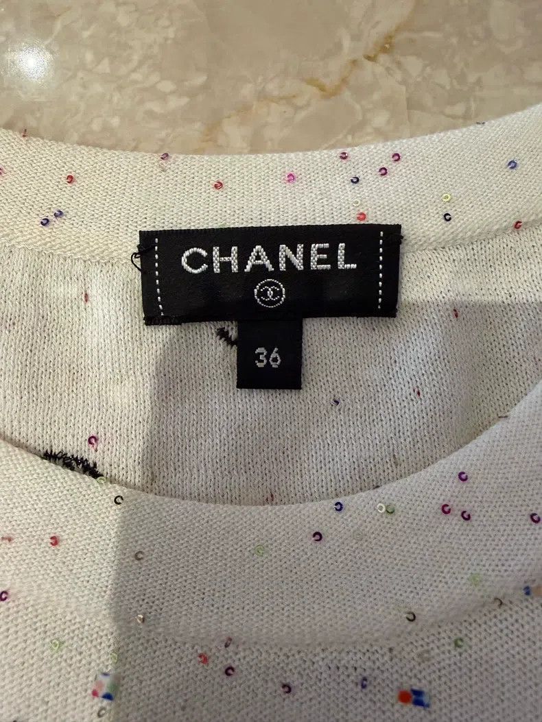 Chanel Chanel White sequins full of logo full of stars long sleev Size XS / US 0-2 / IT 36-38 - 3 Thumbnail