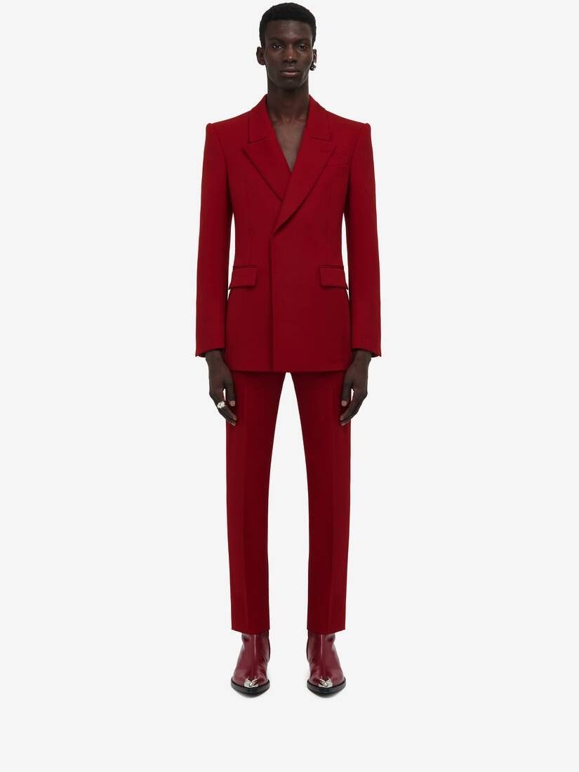 Alexander McQueen o1w1db10725 Horizontal Lapel Double-Breasted Jacket Garnet Size US L / EU 52-54 / 3 - 2 Thumbnail