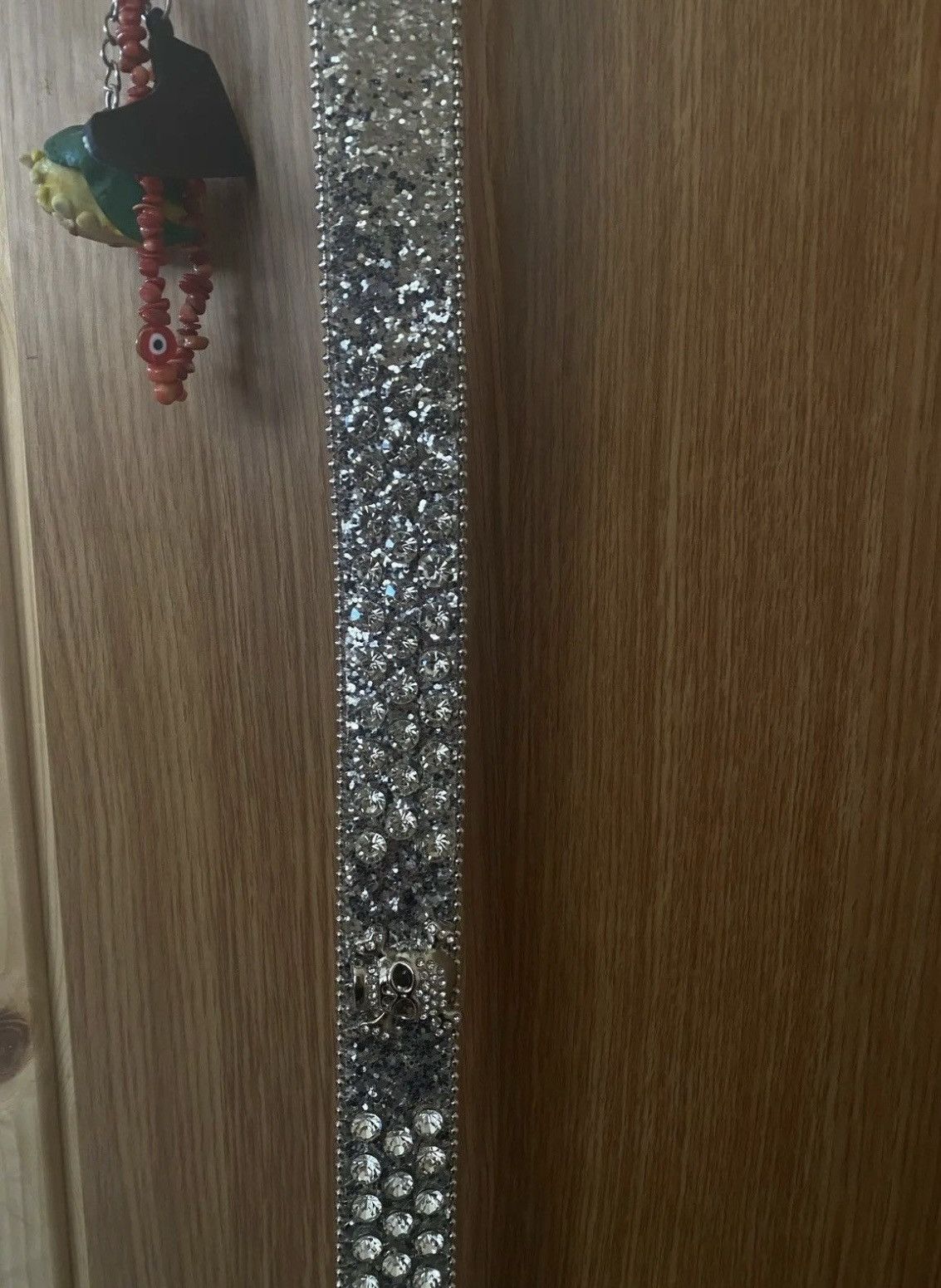 Leather Gorgeous Rhinestone Studded PU Leather Belt Size ONE SIZE - 7 Thumbnail