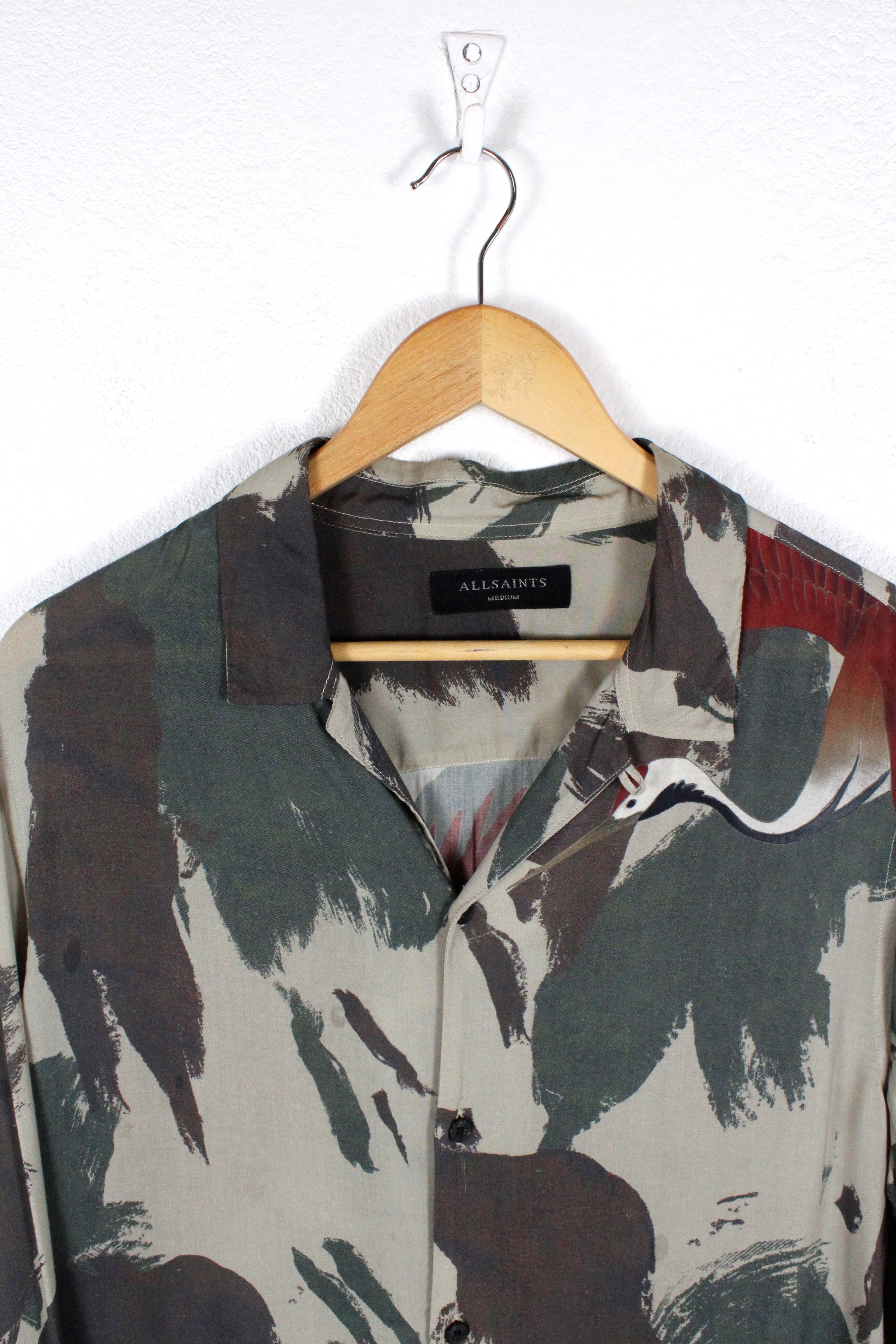 Allsaints Allsaints Lucerne Viscose Printed Open Collar Shirt Size US M / EU 48-50 / 2 - 2 Thumbnail