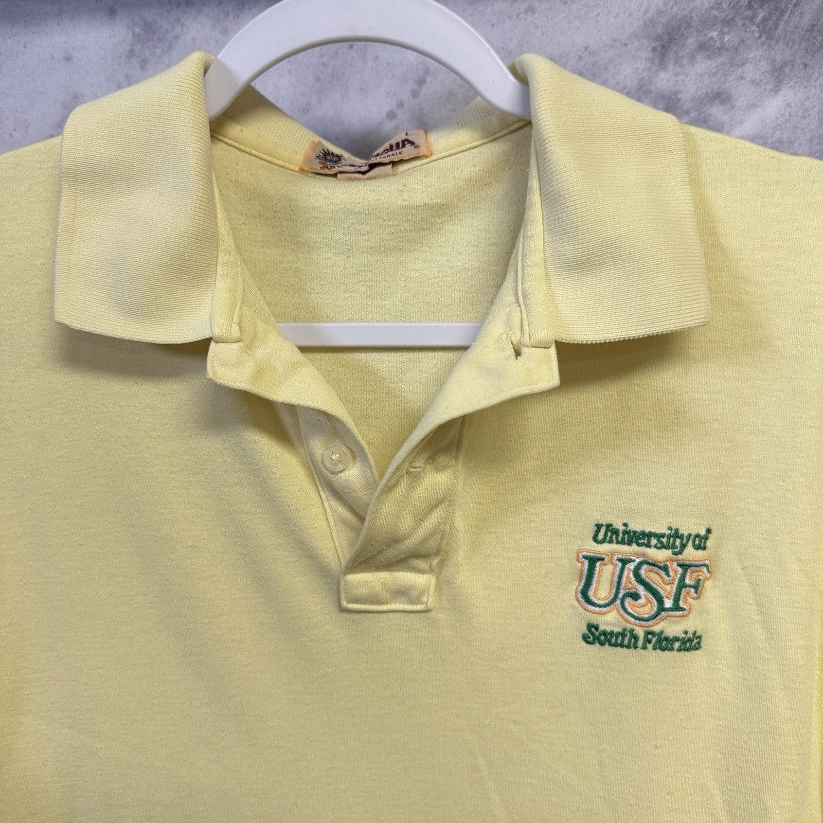 VTG 80 90s University of South Florida Bulls USF Golf Polo S