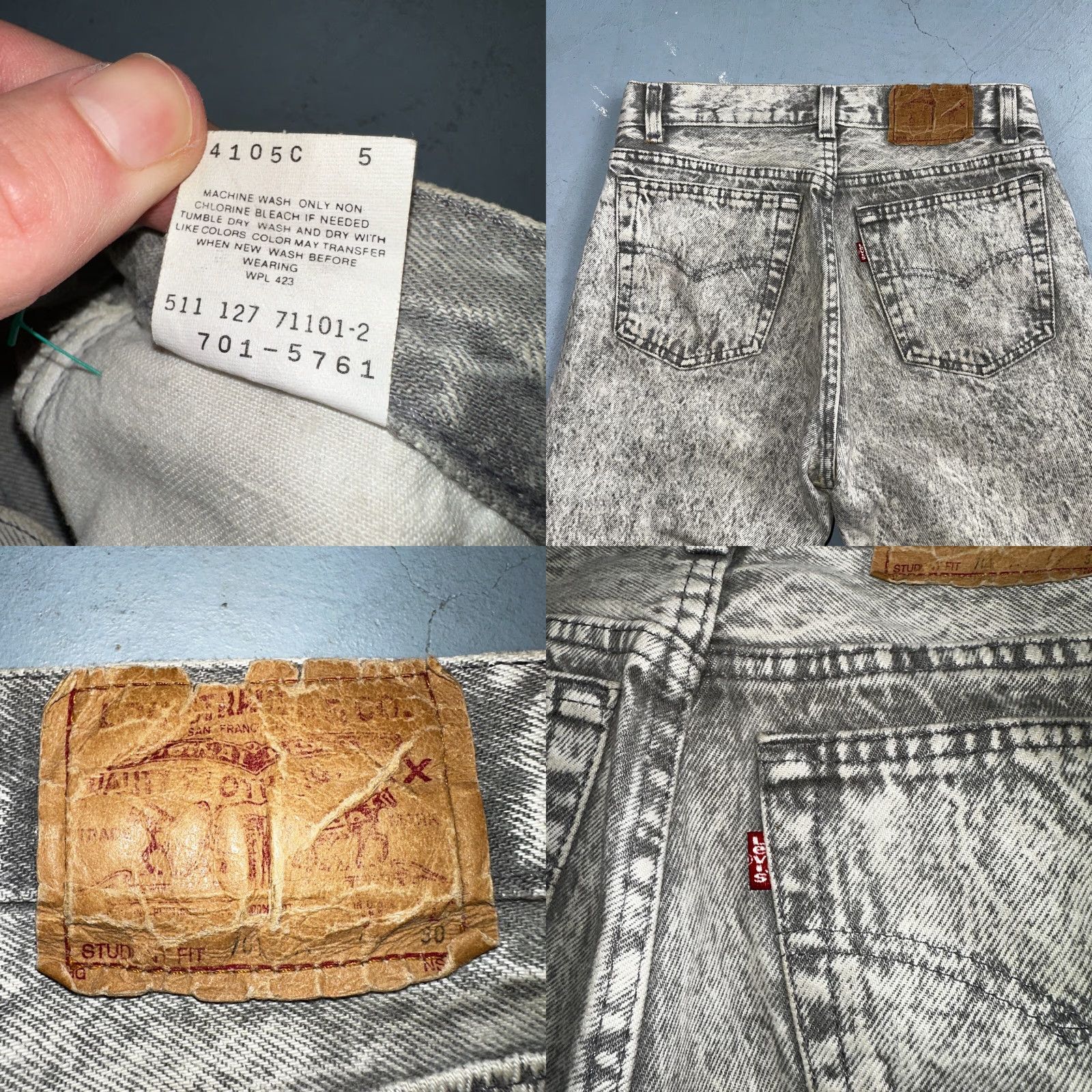 Levi's VINTAGE Levi's 501 Jeans Straight Levis 501 Vintage 80s USA Gray Acid Wash 28x30 Mens Size US 28 / EU 44 - 9 Thumbnail