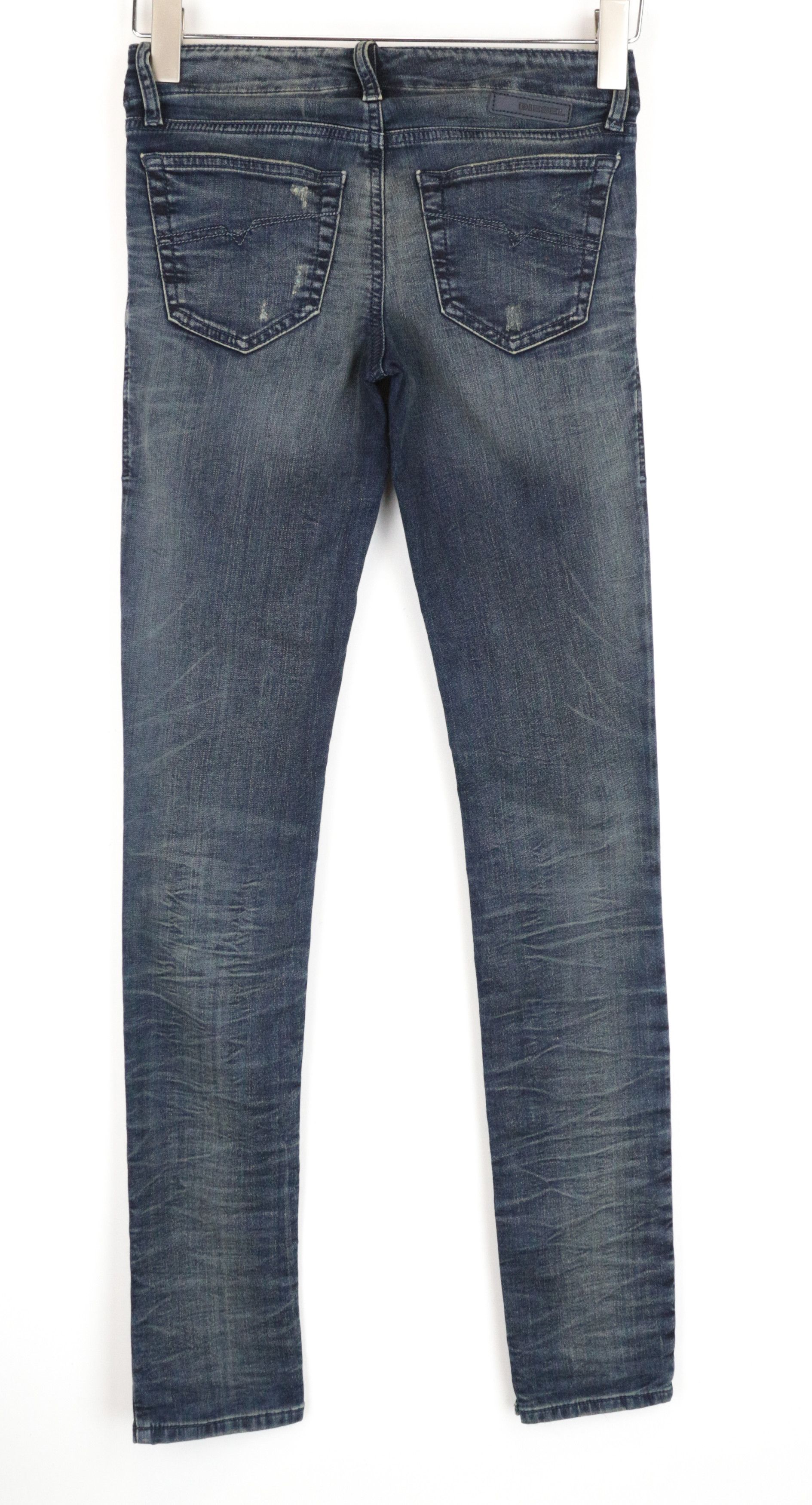 Diesel GRUPEE-NE 0674X W23 Blue Distressed Skinny Jeans 63784 Size 23" - 2 Thumbnail