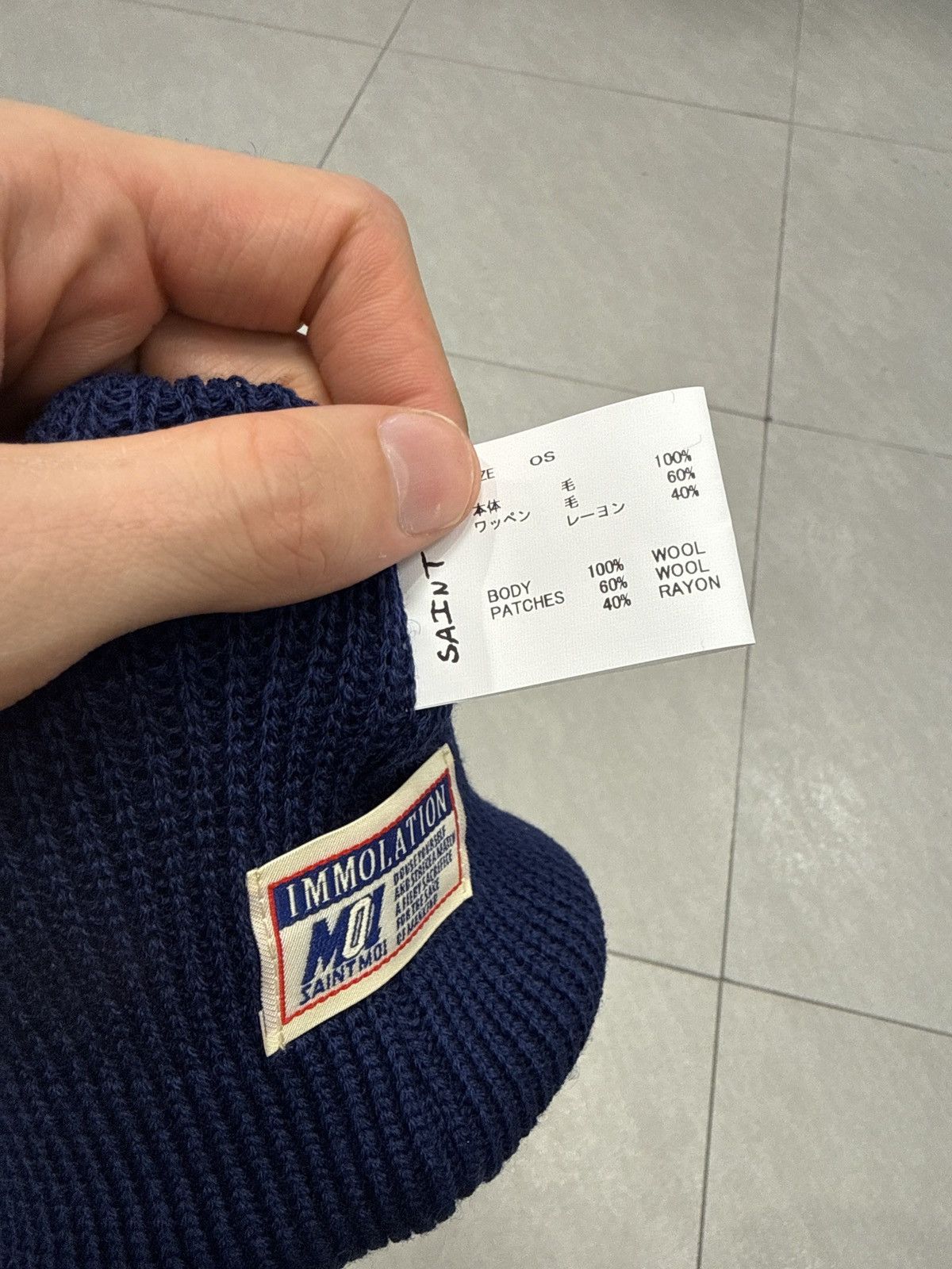 Saint Michael Saint Michael FW24 Navy Beanie Size ONE SIZE - 3 Thumbnail