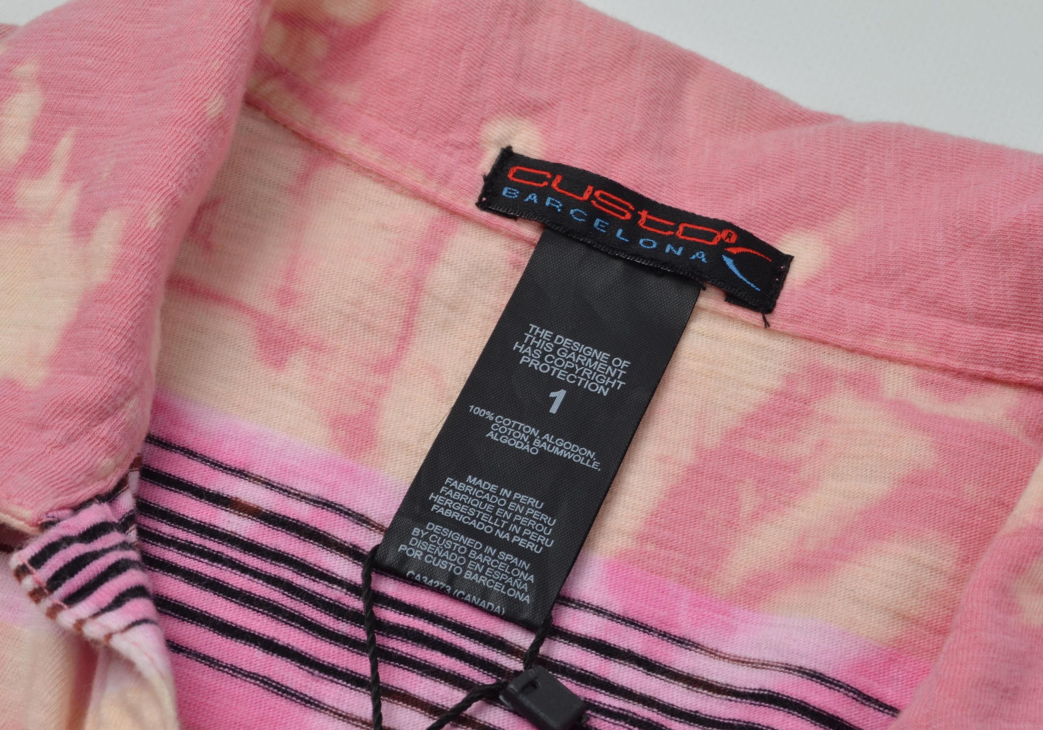Custo Barcelona × Designer × Vintage Vintage Custo Barcelona Y2K Tie-Dye Striped Polo Dress Size S / US 4 / IT 40 - 8 Thumbnail