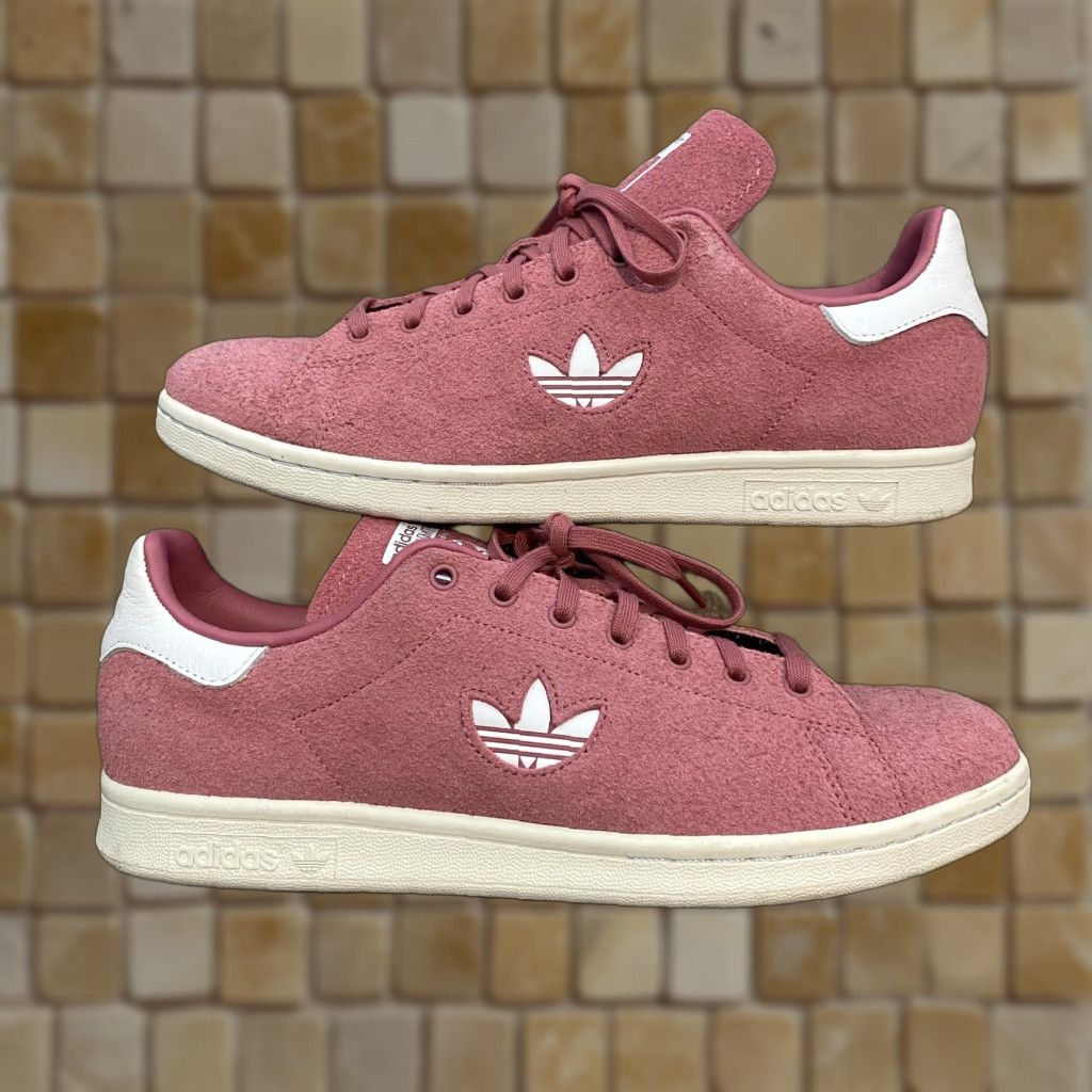 Adidas Stan Smith Shoes Mens Size 10.5 Pink Suede Low Top Sneakers B37895