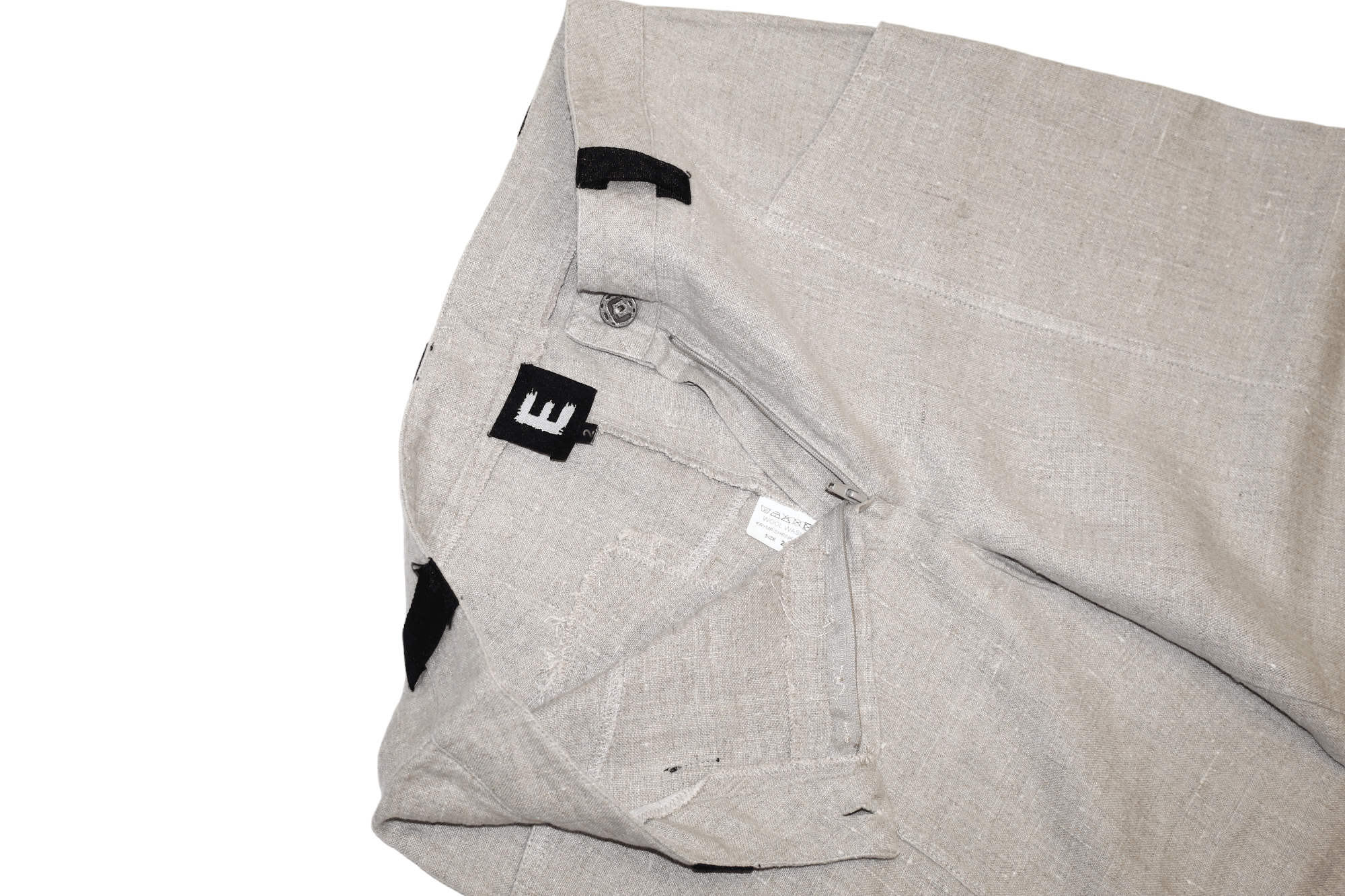 Ivan Grundahl E-Avantgarde DK Woven Raw Linen Drop Crotch Balloon Pants Size US 31 - 7 Thumbnail
