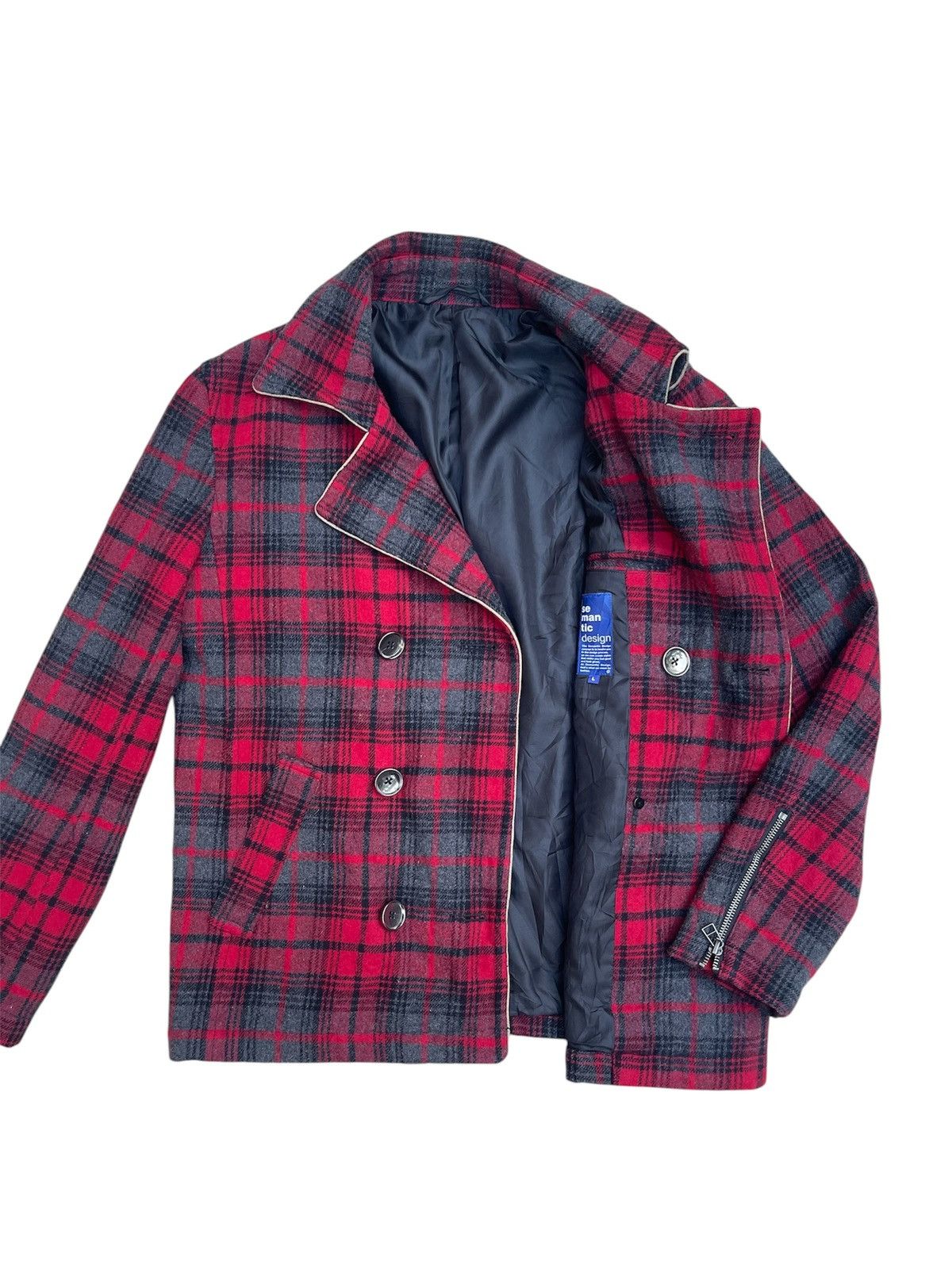 Japanese Brand Semantic Design Vintage Plaid Double Breasted Jacket Size US S / EU 44-46 / 1 - 4 Thumbnail