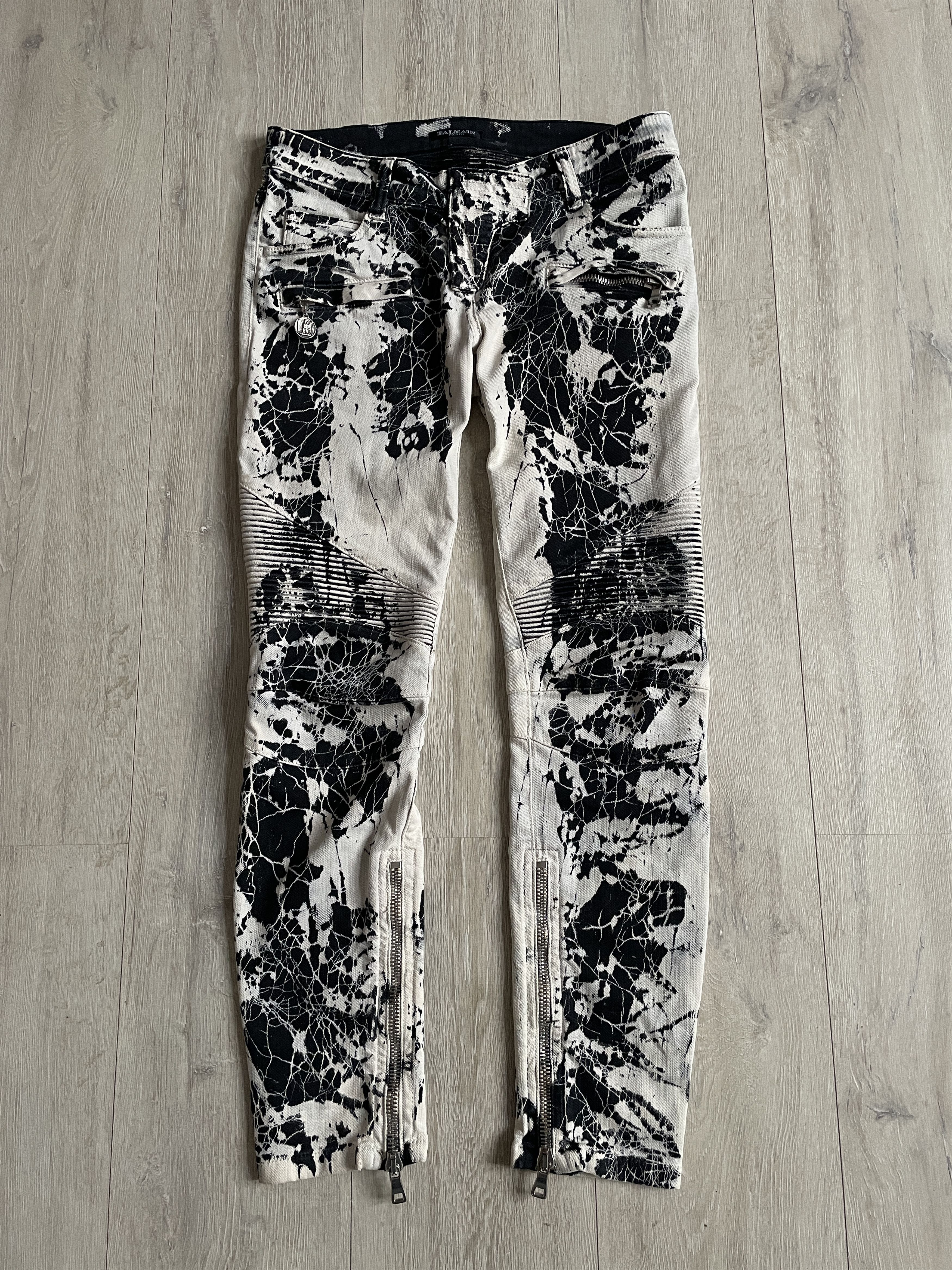 Balmain Balmain SS11 spiderweb bikers by Christophe Decarnin Size 28" / US 6 / IT 42 - 1 Thumbnail