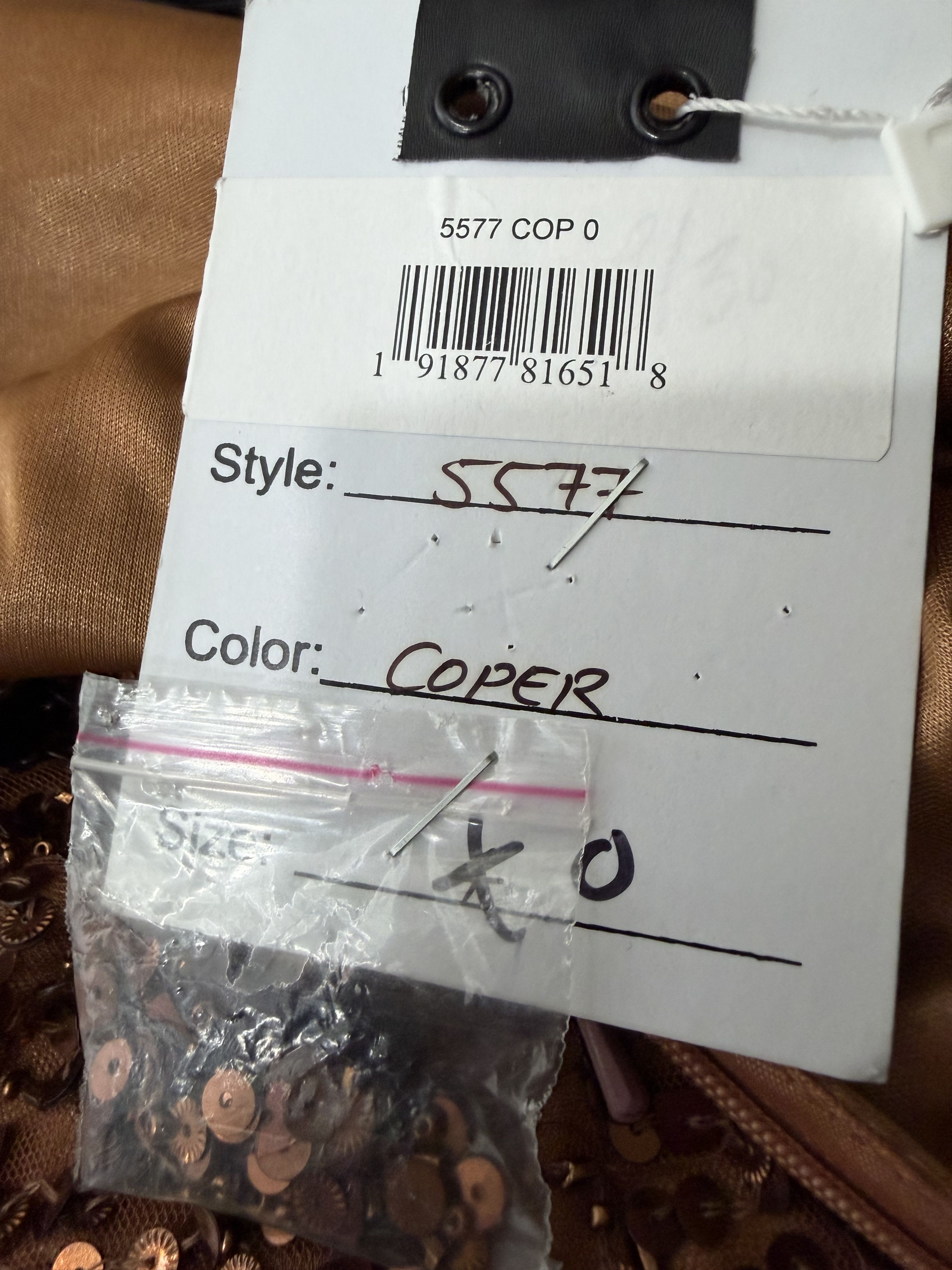 Mac Duggal Mac Duggal 5577 Copper Sequin Capelet Midi Dress Flawed Size XS / US 0-2 / IT 36-38 - 6 Thumbnail