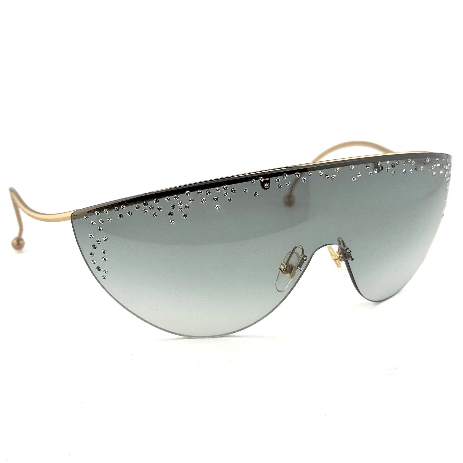Givenchy GIVENCHY GV7152s Ariana 7152 Gold Gray Crystal Mask Runway Size ONE SIZE - 6 Thumbnail