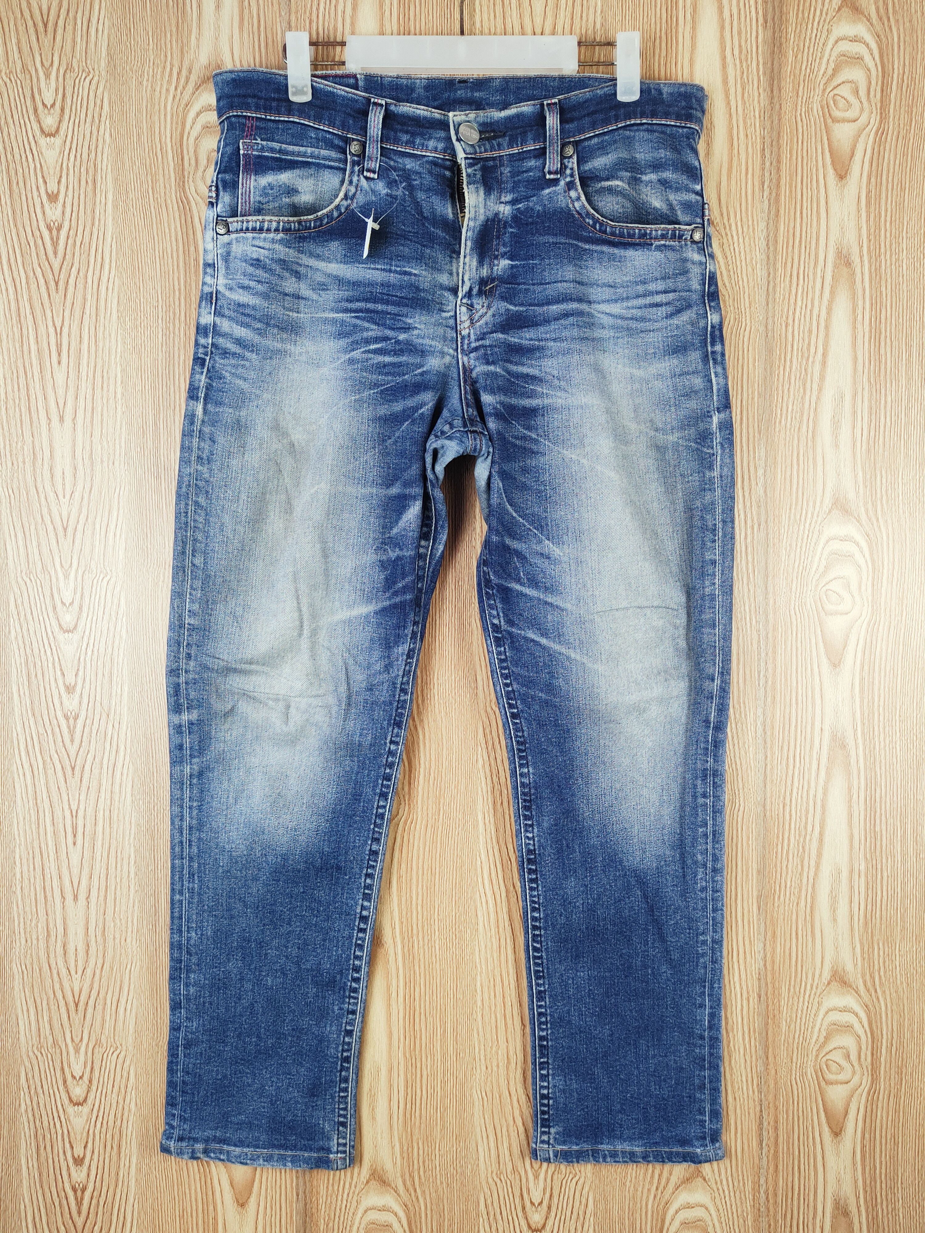 Edwin Edwin Blue Faded Distressed Ripped Jeans #S2737 Size US 33 - 1 Thumbnail