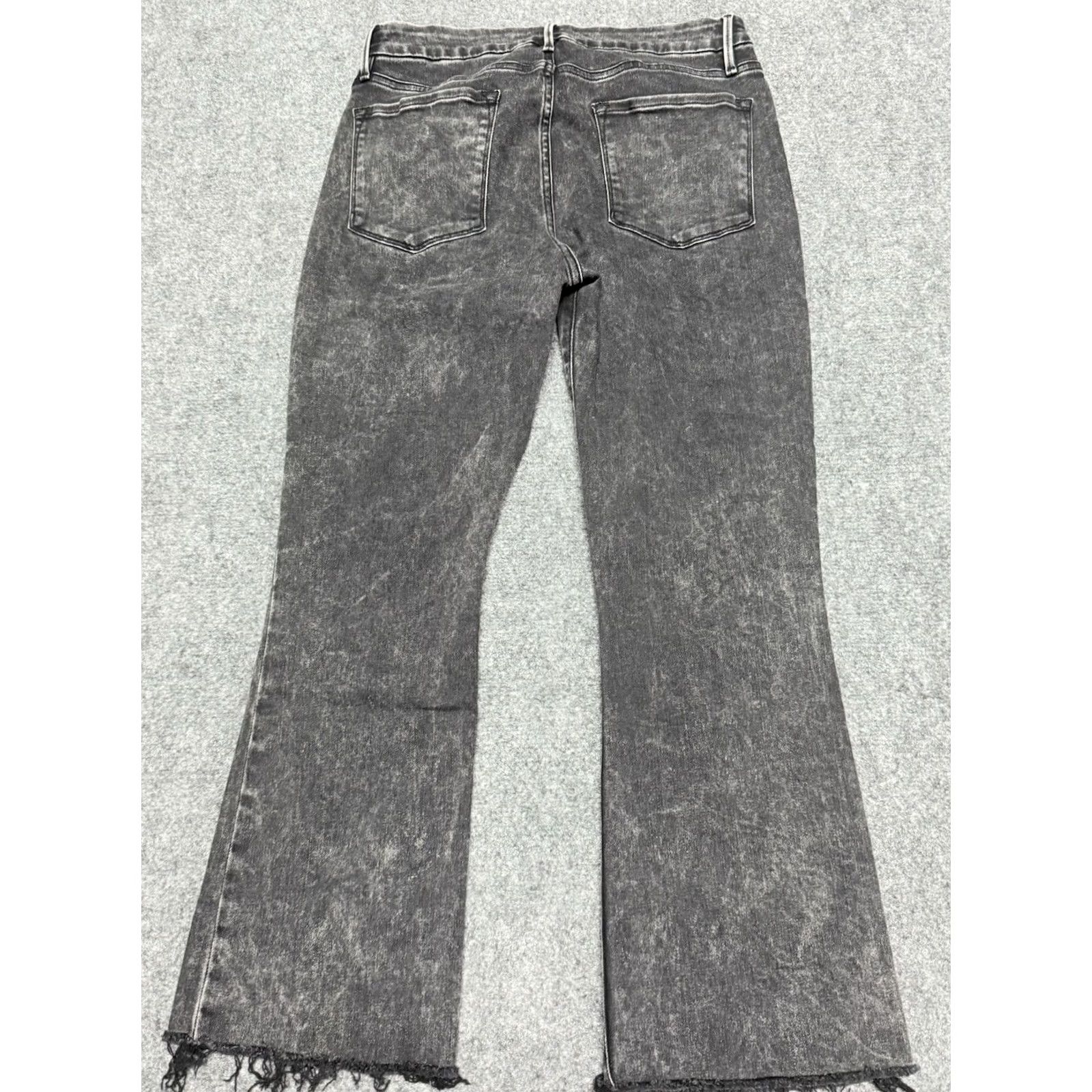 Frame FRAME Le Crop Mini Boot Jeans Womens 30 Black Distressed Denim 5-Pocket Cropped Regular Stretch Modern Vintage: No N/A Size 30" / US 8 / IT 44 - 3 Thumbnail