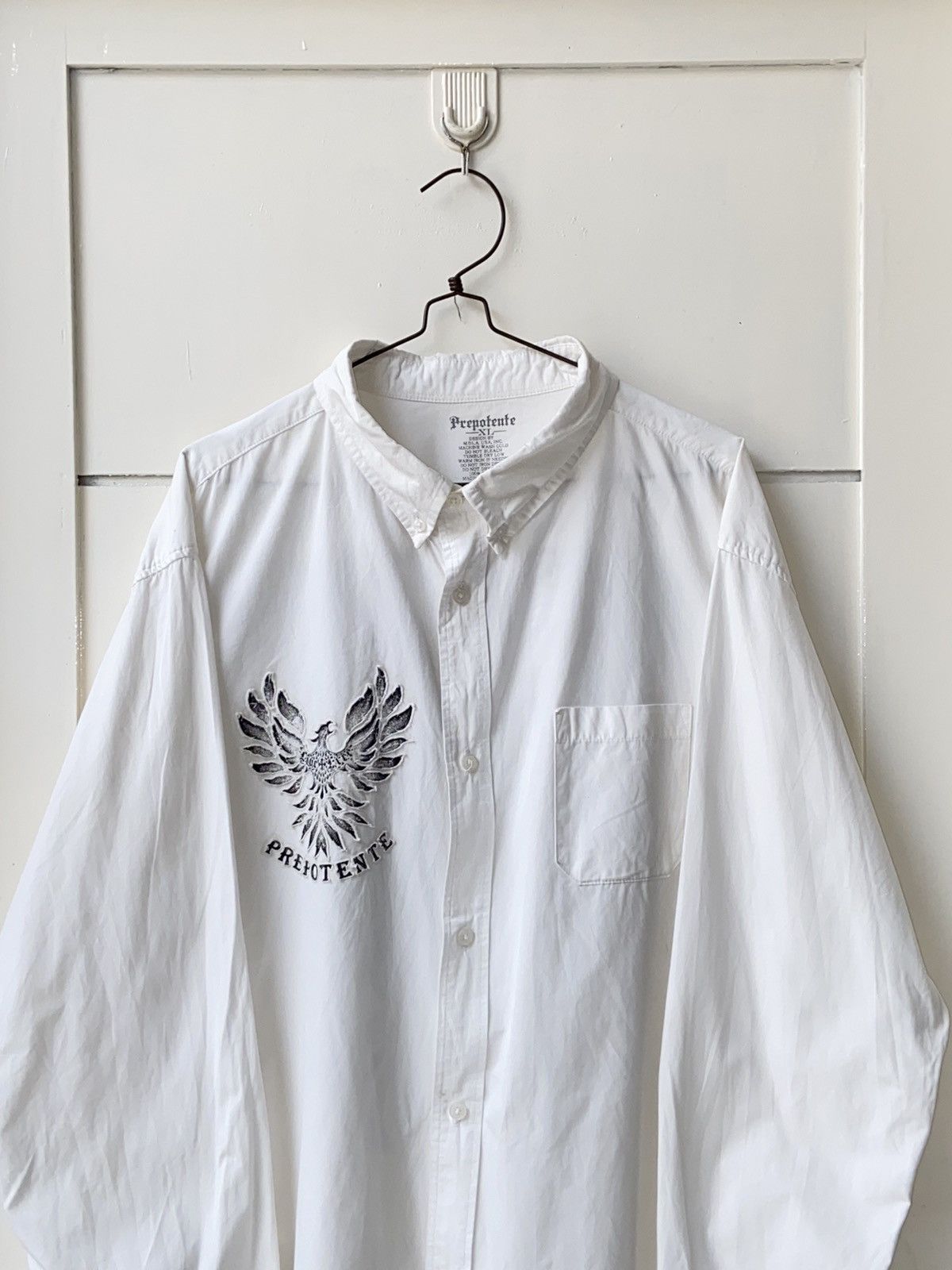 Issey Miyake × Japanese Brand × Vintage PREPOTENTE White Motive Shirt Size US L / EU 52-54 / 3 - 2 Thumbnail