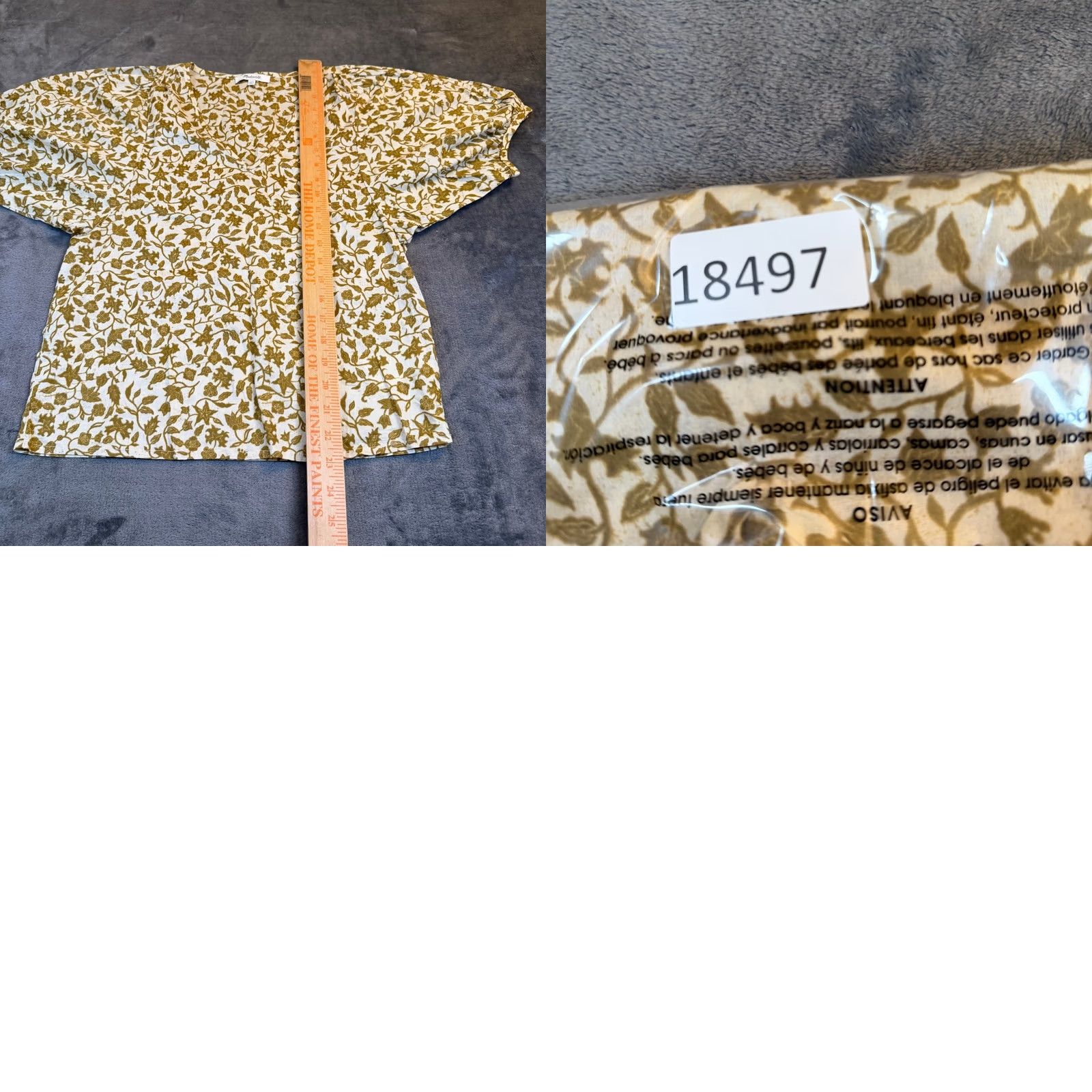 Madewell Madewell Blouse Womens XX-Small Green Floral V-Neck Flutter Sleeve Boho Cotton Short Sleeve Casual Lightweight Breathing Spring Summer Vintage: No Size XXS / US 00 / IT 34 - 8 Thumbnail