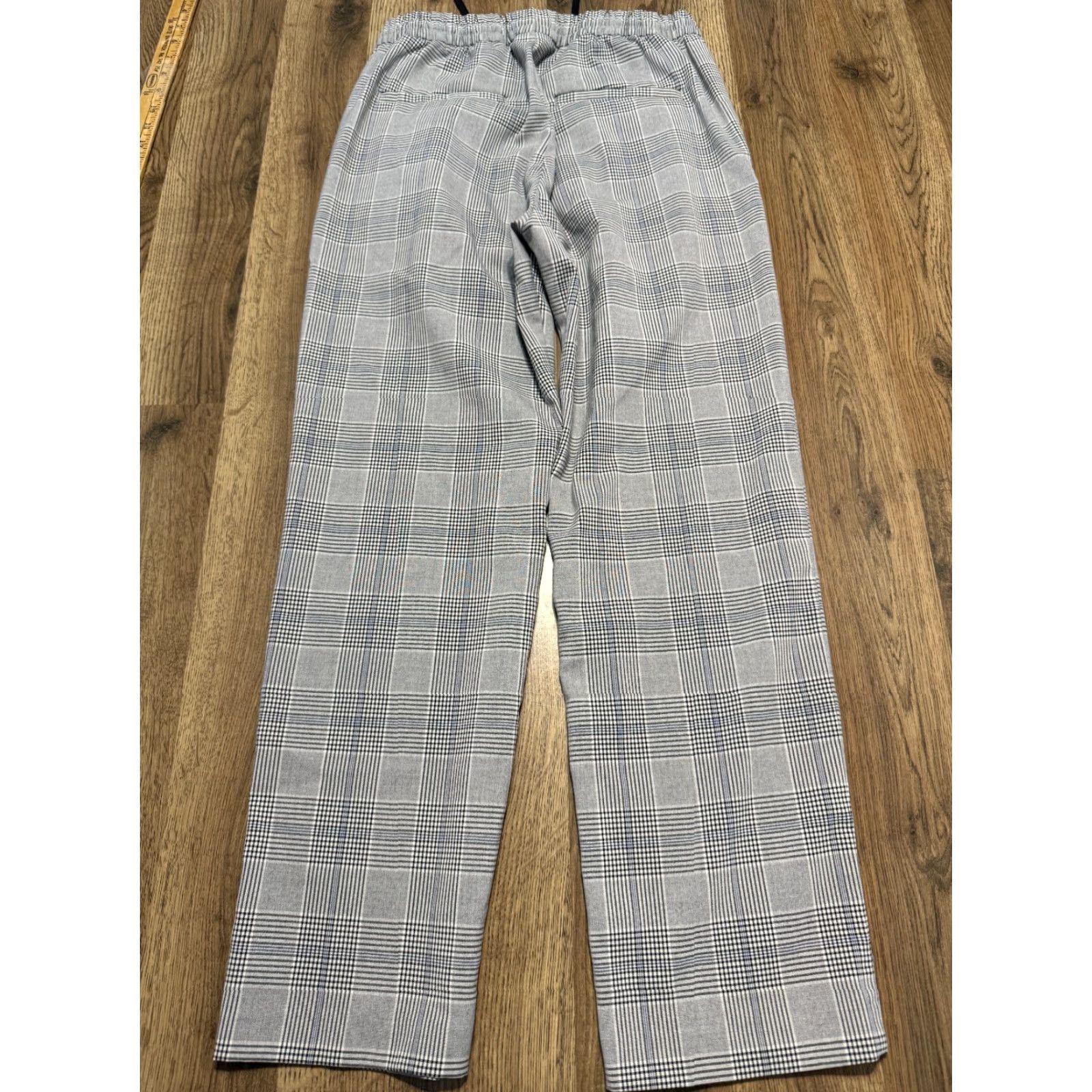 H&M H&M Pants Women's Size Small Grey White Black Plaid Tie Waist Regular Fit Size 28" / US 6 / IT 42 - 2 Thumbnail