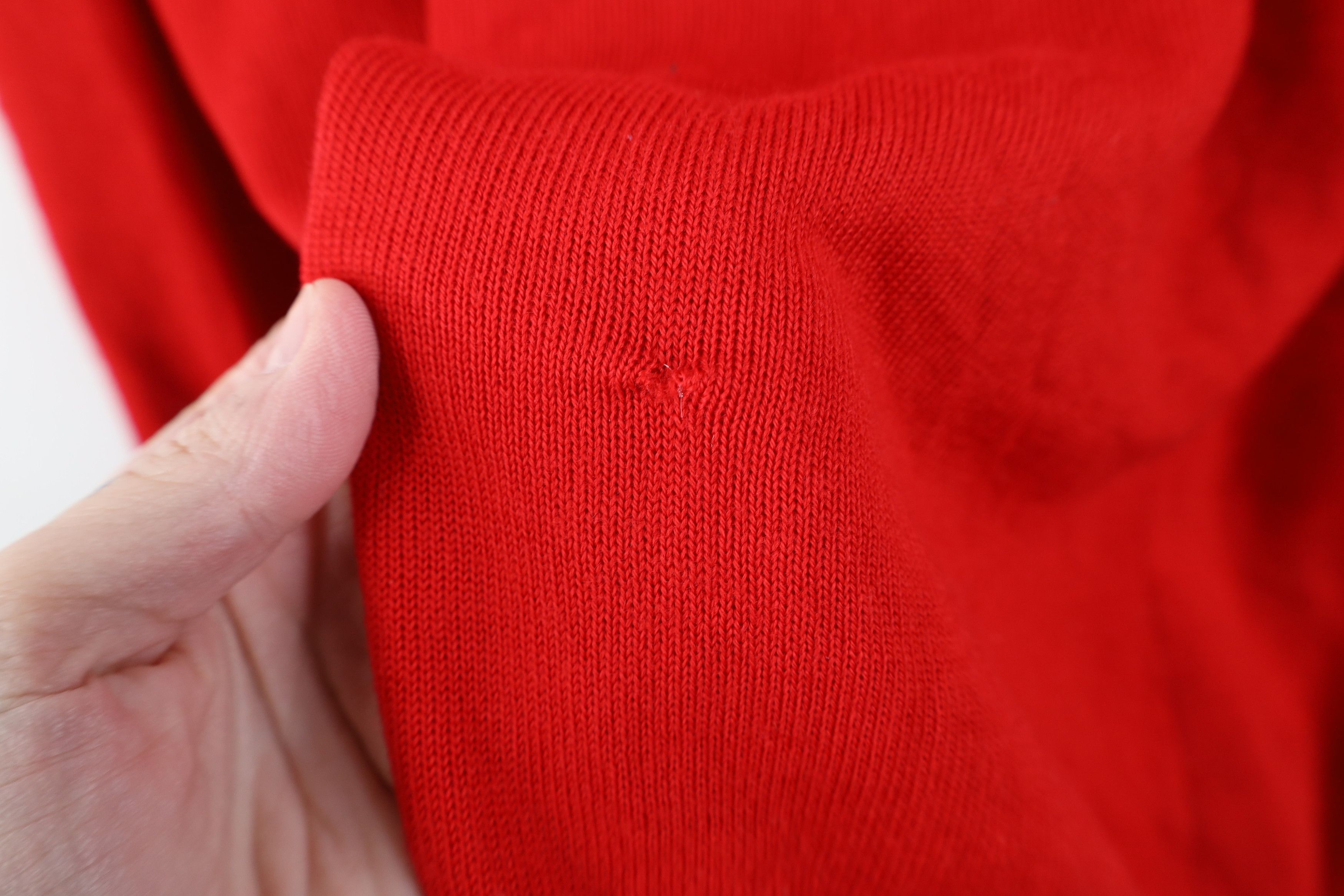 Vintage Vintage 70s Streetwear Knit Henley Sweater Red Acrylic Size US XL / EU 56 / 4 - 5 Thumbnail