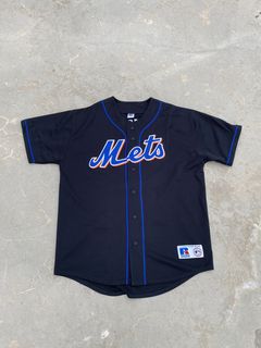 NWT New York Mets Vintage 90's Russell Athletics Black Baseball Jersey XXL