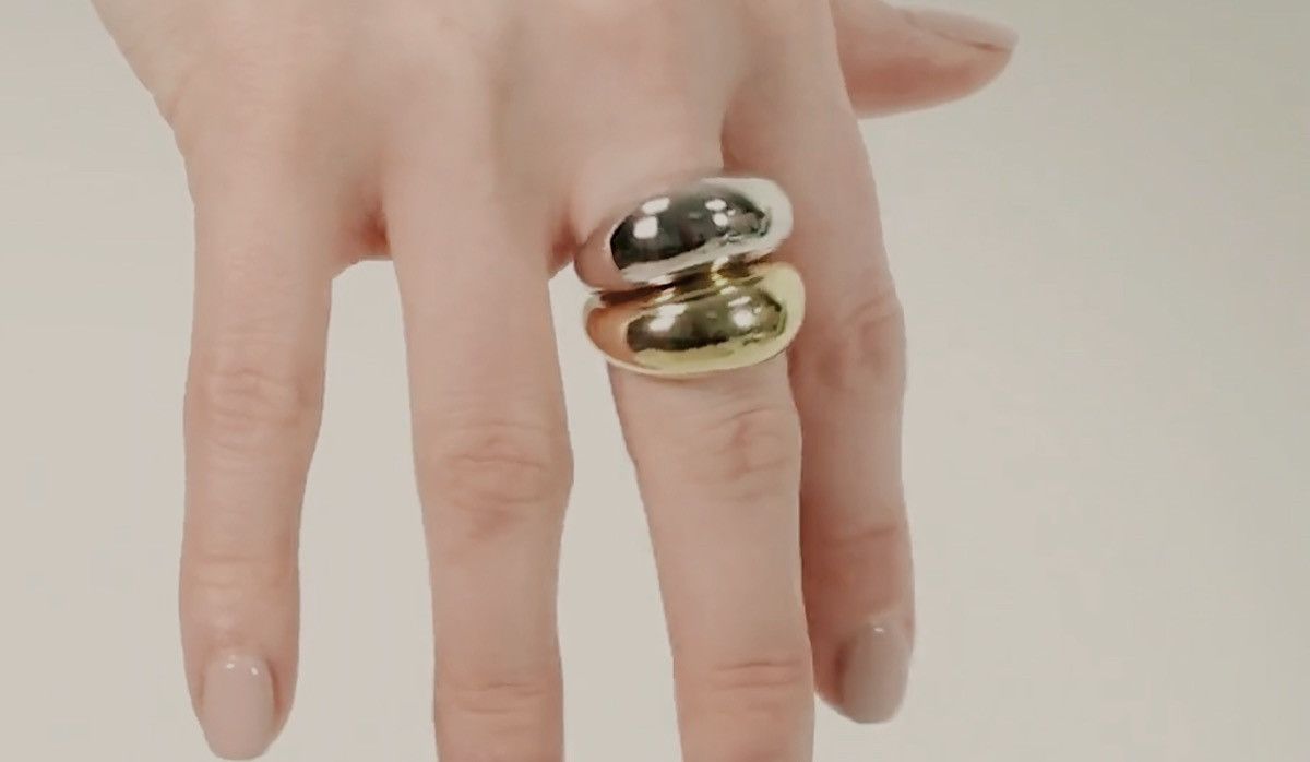Vintage 18k gold plated dome Chunky Rings Gold&silver | Grailed