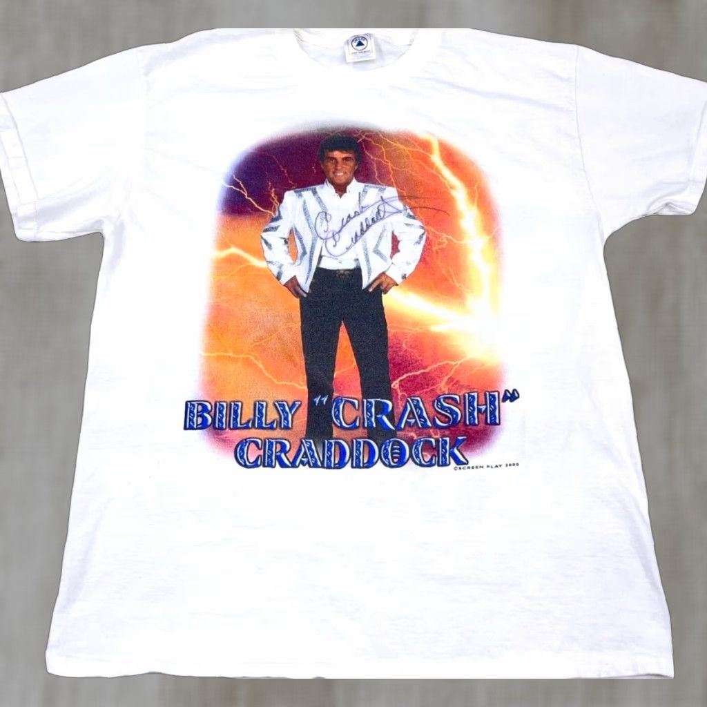Delta VINTAGE Billy Crash Cradock Shirt Men Large Tee Concert Country Band Y2K SIGNED Size US L / EU 52-54 / 3 - 1 Thumbnail