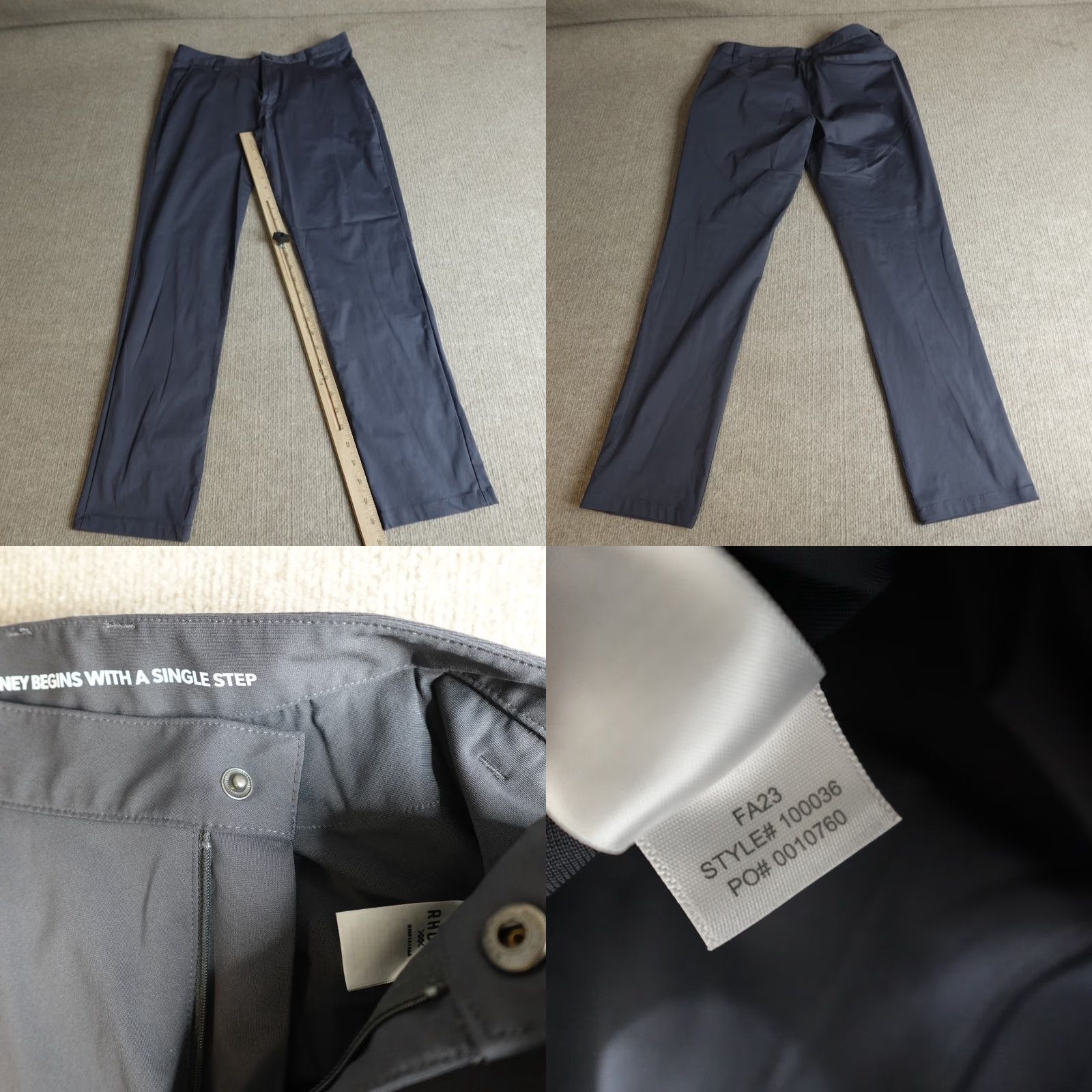 Rhone Rhone Slim Fit 31 x 29 Blue Chino Pants Men's Regular Inseam 29 Iron 100036 Size US 31 - 8 Thumbnail
