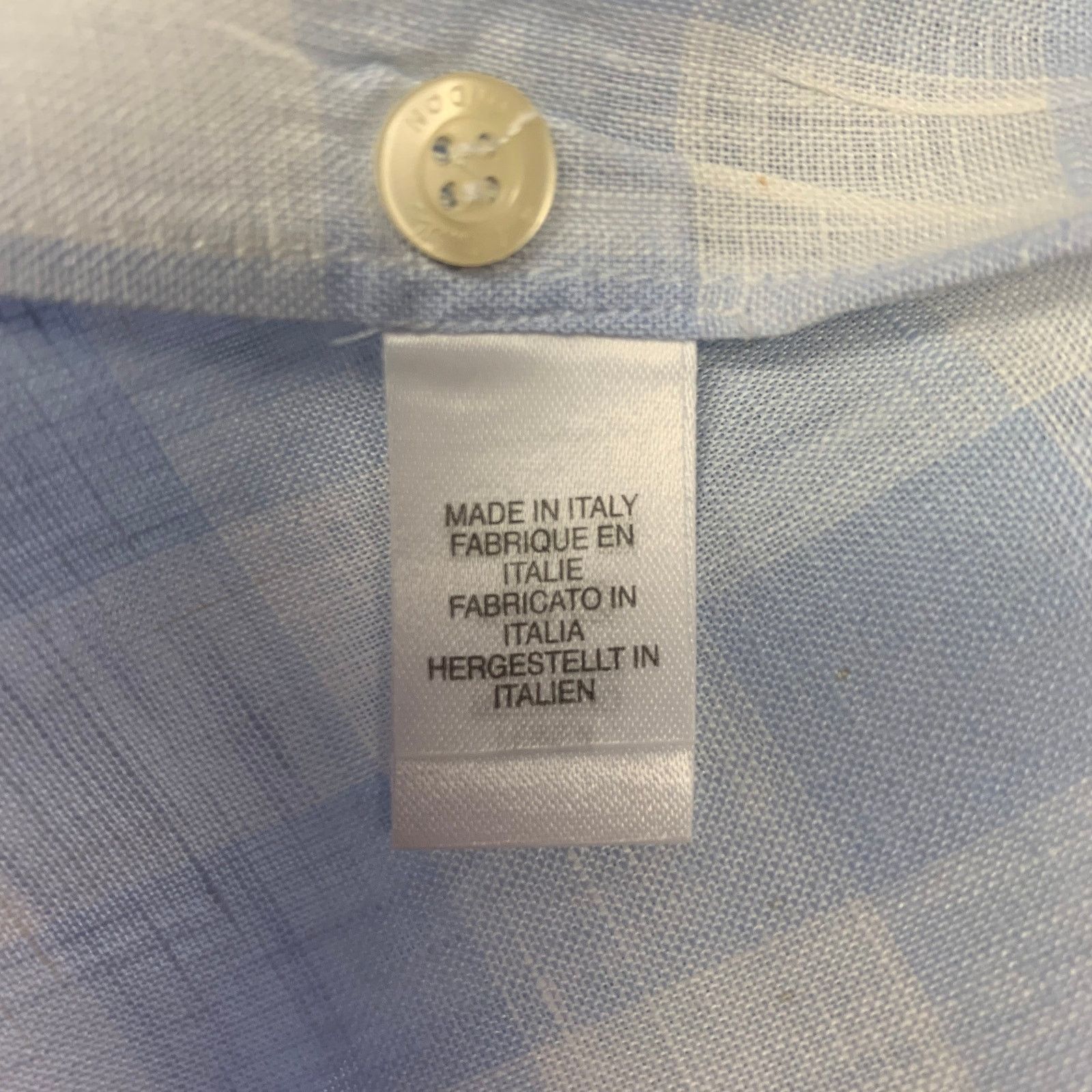 Paul Smith PAUL SMITH M White Blue Checkered Linen Long Sleeve Shirt Size US M / EU 48-50 / 2 - 6 Thumbnail