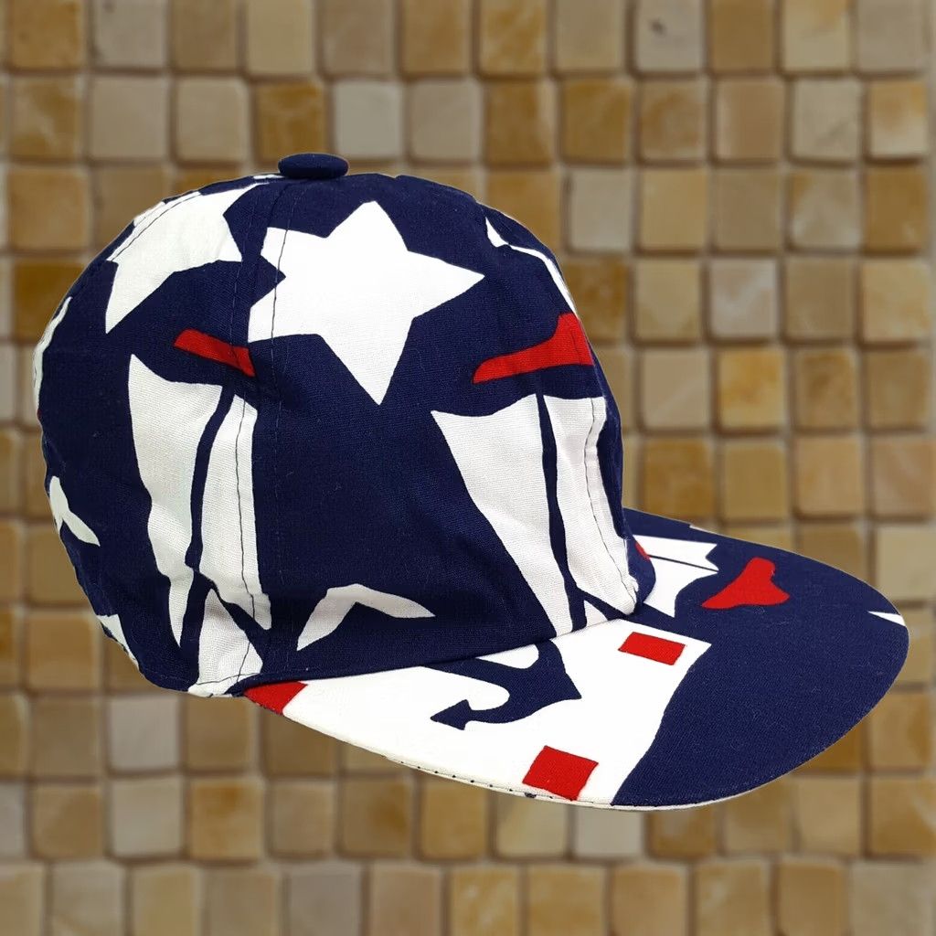 Nautica VINTAGE Nautical Stars Reversible USA Made Art Stretch Hat Boat Baseball Cap shirt? Size ONE SIZE - 1 Thumbnail