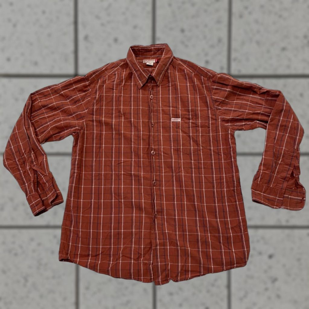 Guess VINTAGE GUESS Long Sleeve Shirt Men M Burnt Orange Western Plaid Streetwear Outdoor Size US M / EU 48-50 / 2 - 1 Thumbnail