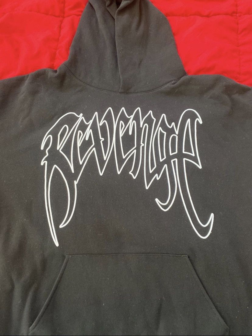 Revenge Revenge Arch Logo Outline Hoodie Black/White | Grailed