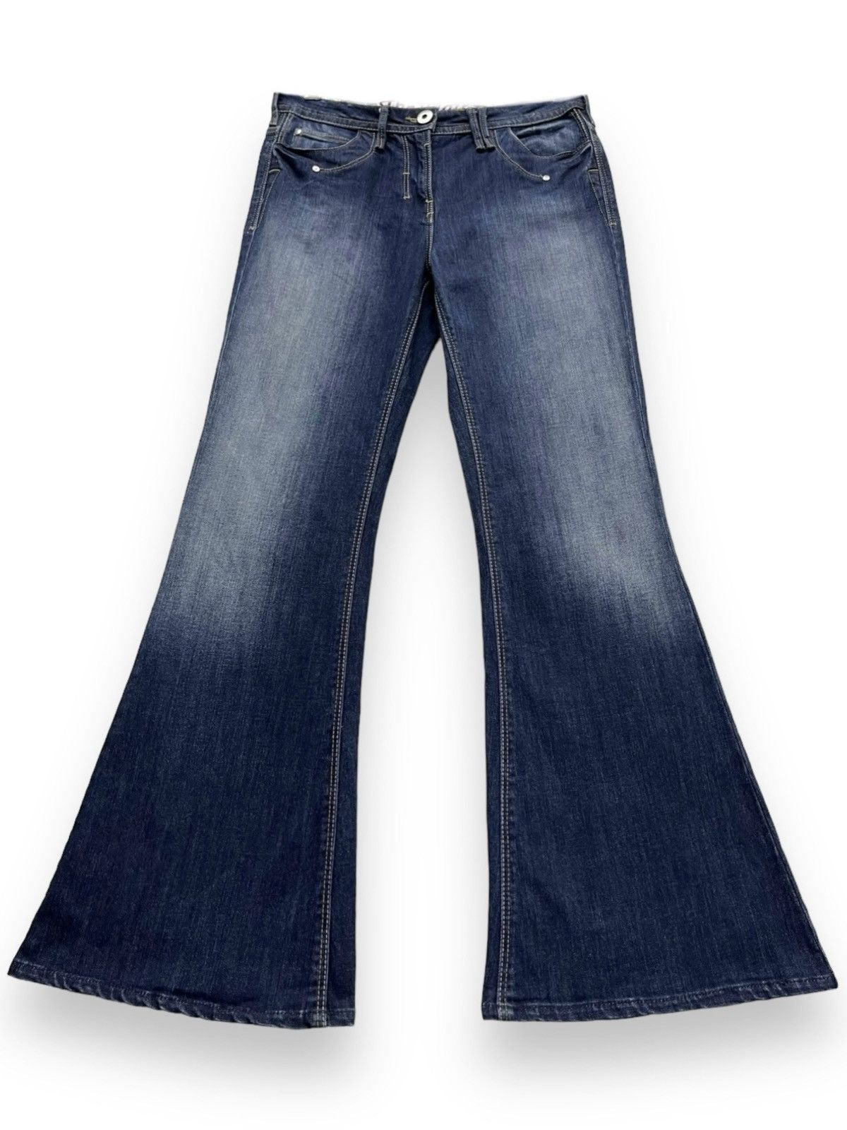 Japanese Brand × Le Grande Bleu (L.G.B.) × NEXT THE FLARE🔥Vintage NEXT Ultra Flare 70’s Style Stretch Denim Size 29" - 1 Thumbnail