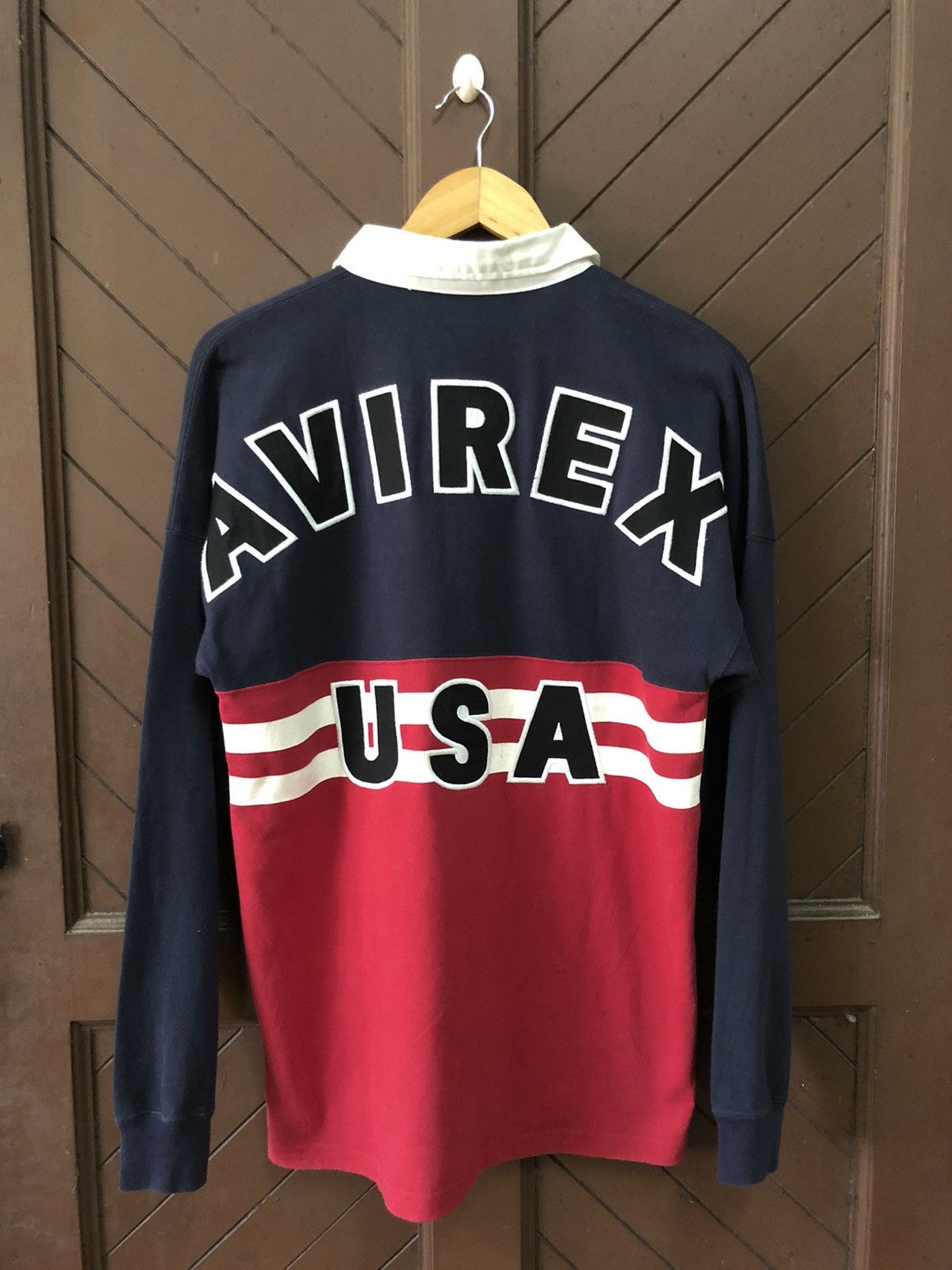 Avirex Rare Avirex Big Spellout Long Sleeve Polo Shirt Size US M / EU 48-50 / 2 - 1 Thumbnail