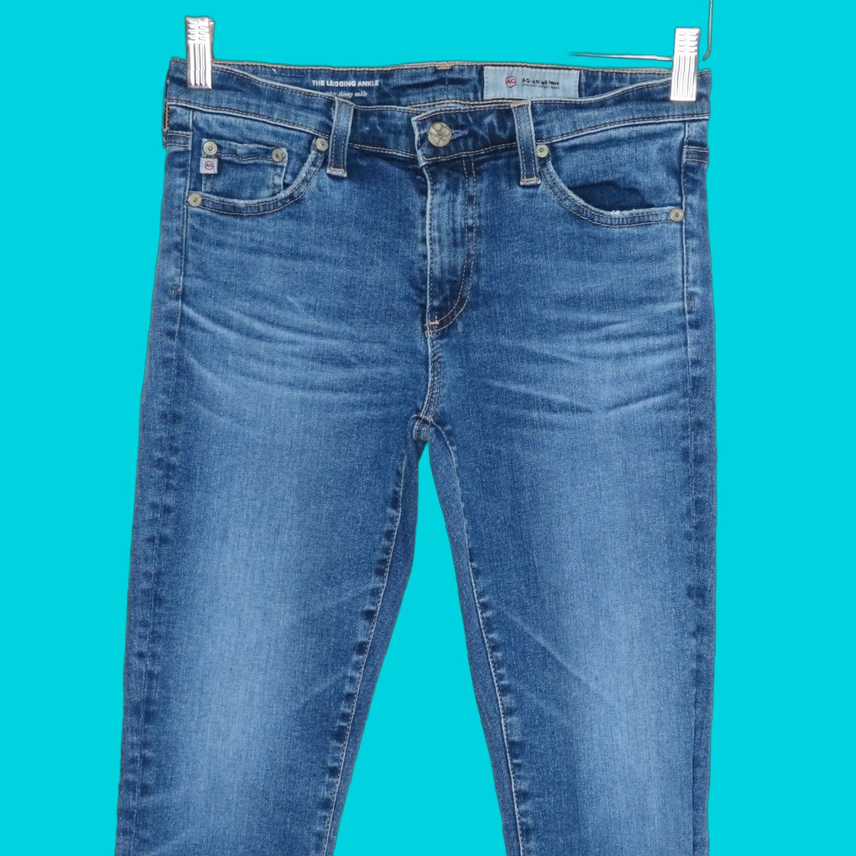 Denime AG Adriano Goldschmied Womens Jeans 27 Legging Super Skinny Ankle Denim Blue 5-Pocket Stretch Regular Vintage No N/A Size 27" / US 4 / IT 40 - 1 Thumbnail