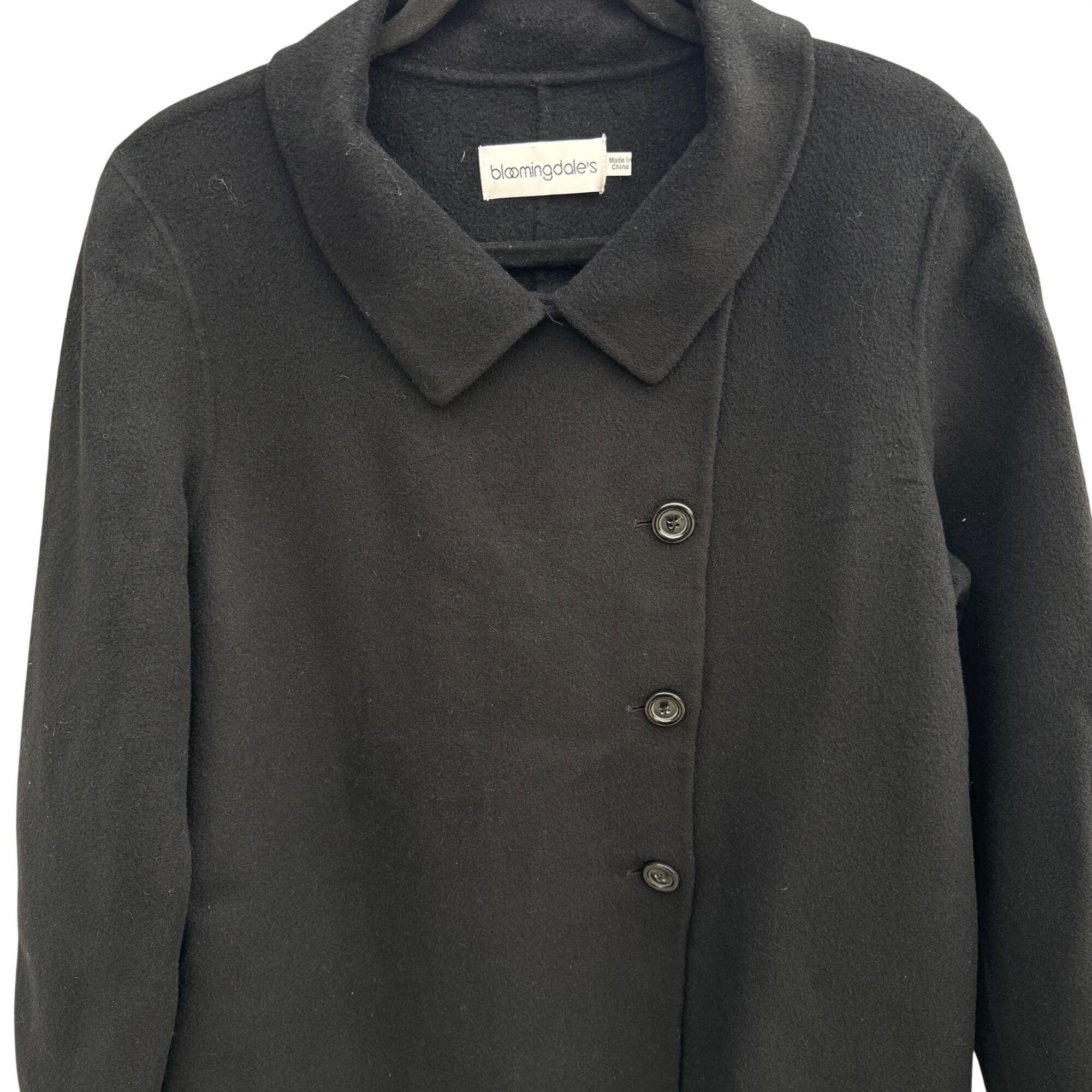 Bloomingdale's Bloomingdales Vintage Black Wool Cashmere Blend Womens Coat Size XXL / US 16-18 / IT 52-54 - 3 Thumbnail