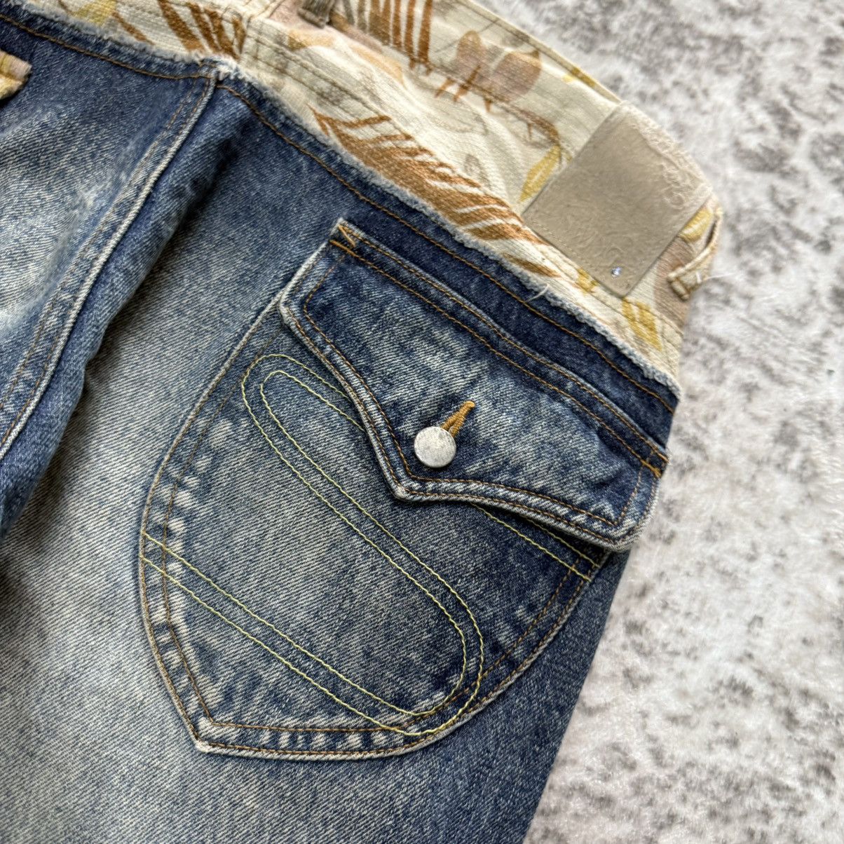 Japanese Brand Swing Incomp Japan Hybrid Cut And Sew Cargo Denim Jeans Size US 34 / EU 50 - 14 Thumbnail