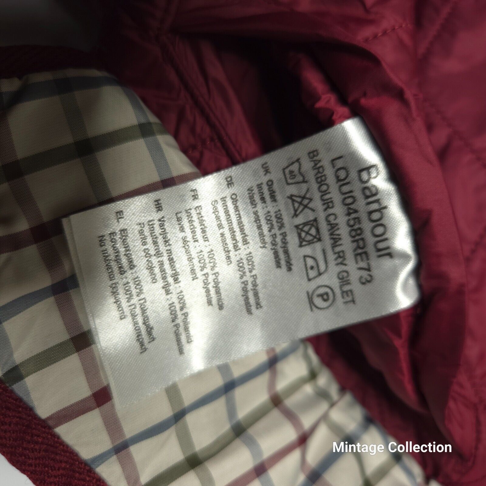 Barbour Barbour Cavalry Gilet Quilted Vest Fleece Lined Burgundy 10 Size L / US 10 / IT 46 - 7 Thumbnail