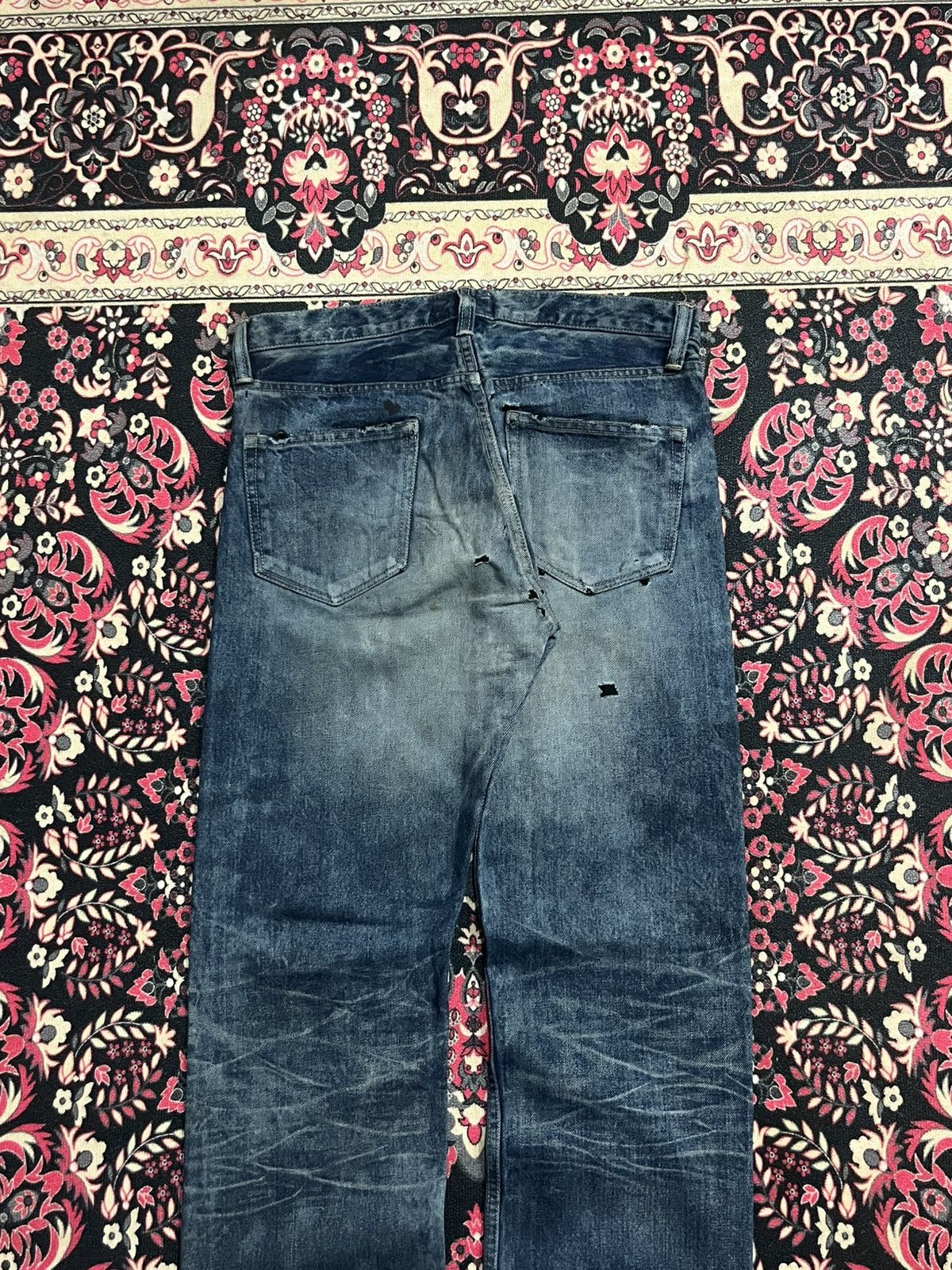 Spellbound Japanese Brand Spellbound Dark Faded Blue Fringe Ripped Jean Size US 30 / EU 46 - 7 Thumbnail