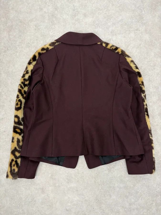 Dries Van Noten Dries Van Noten Bordeaux Leopard Blazer Jacket Size XS / US 0-2 / IT 36-38 - 6 Thumbnail