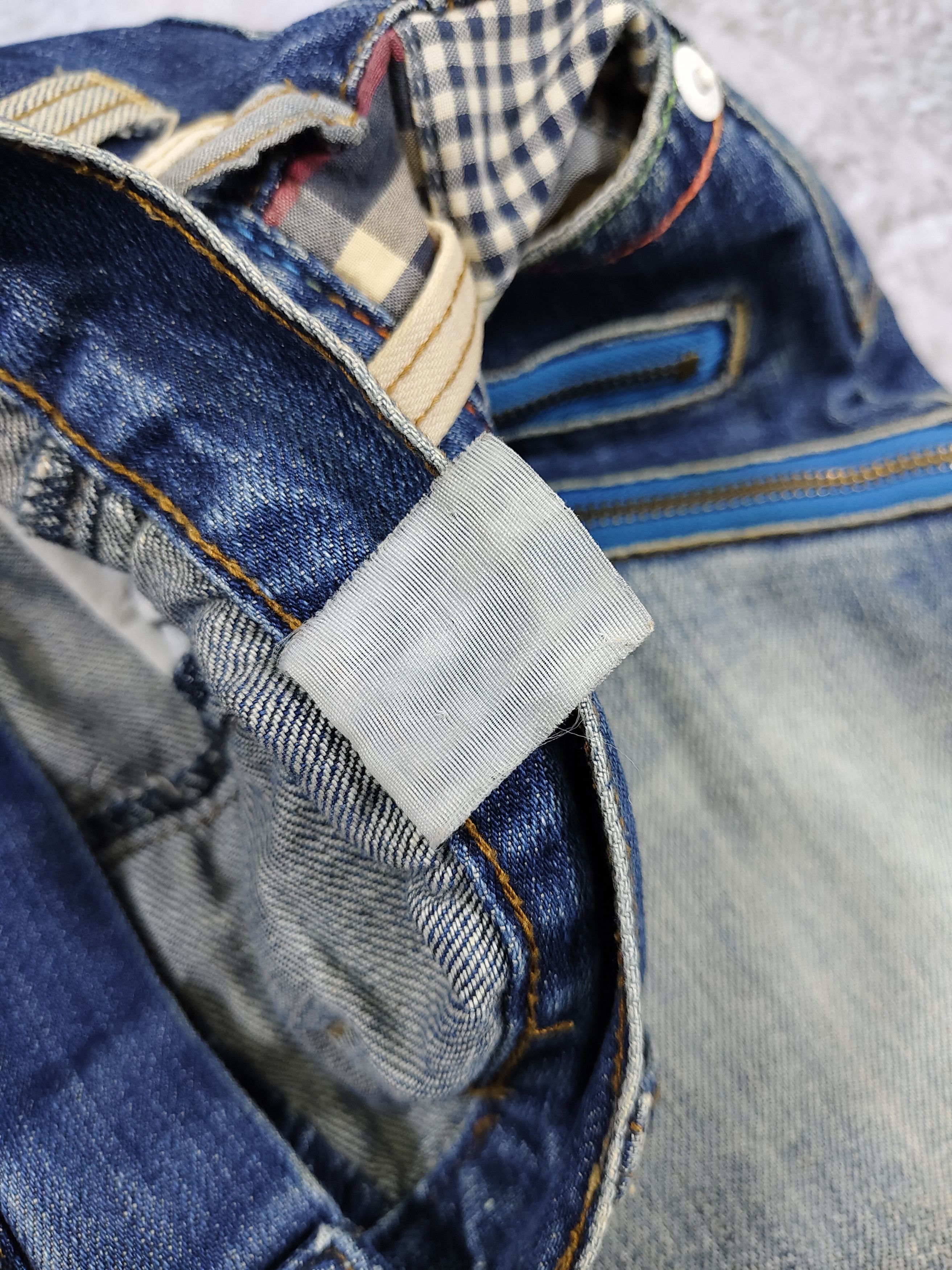 Japanese Brand 00s Dominate🇯🇵 Double Waist Patchwork Handcrafted Denim Size US 31 - 10 Thumbnail