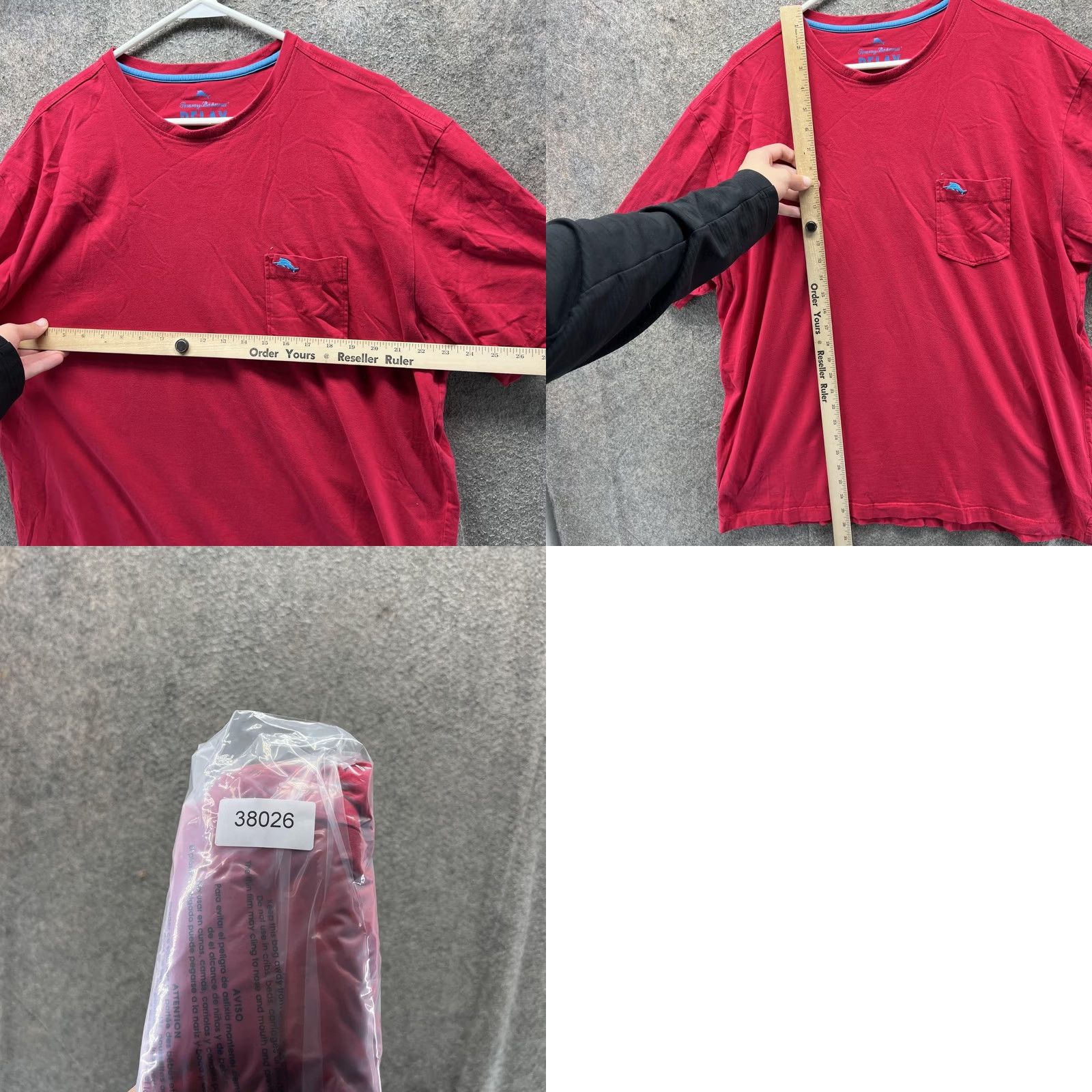 Tommy Bahama Tommy Bahama Shirt Mens XL Red Relax Pima Cotton Pocket Tee Casual Crewneck Shirt Mens XL Red Size US XL / EU 56 / 4 - 8 Thumbnail
